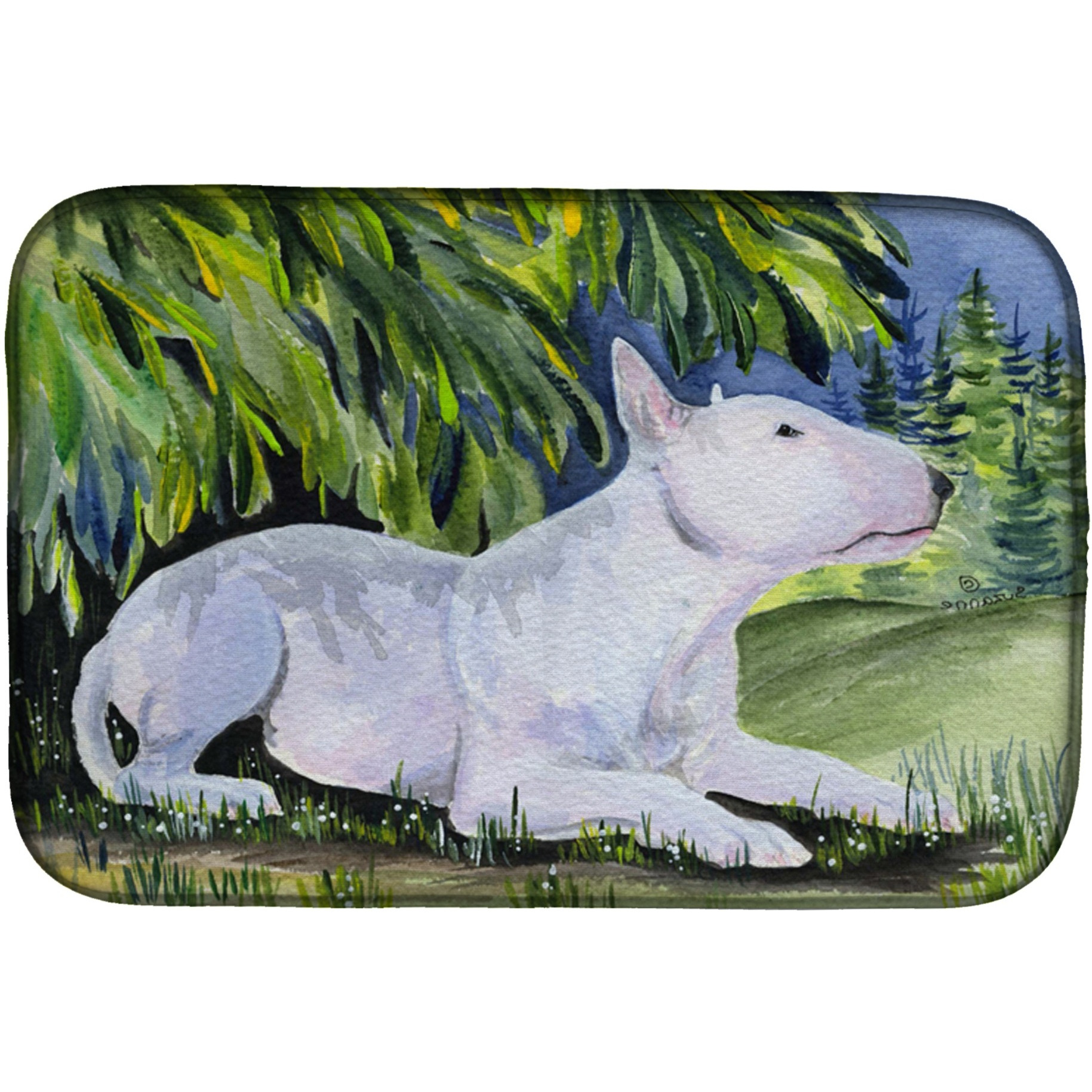 &quotCaroline's Treasures Bull Terrier Dish Drying Mat, 14"" x 21"", Multicolor"