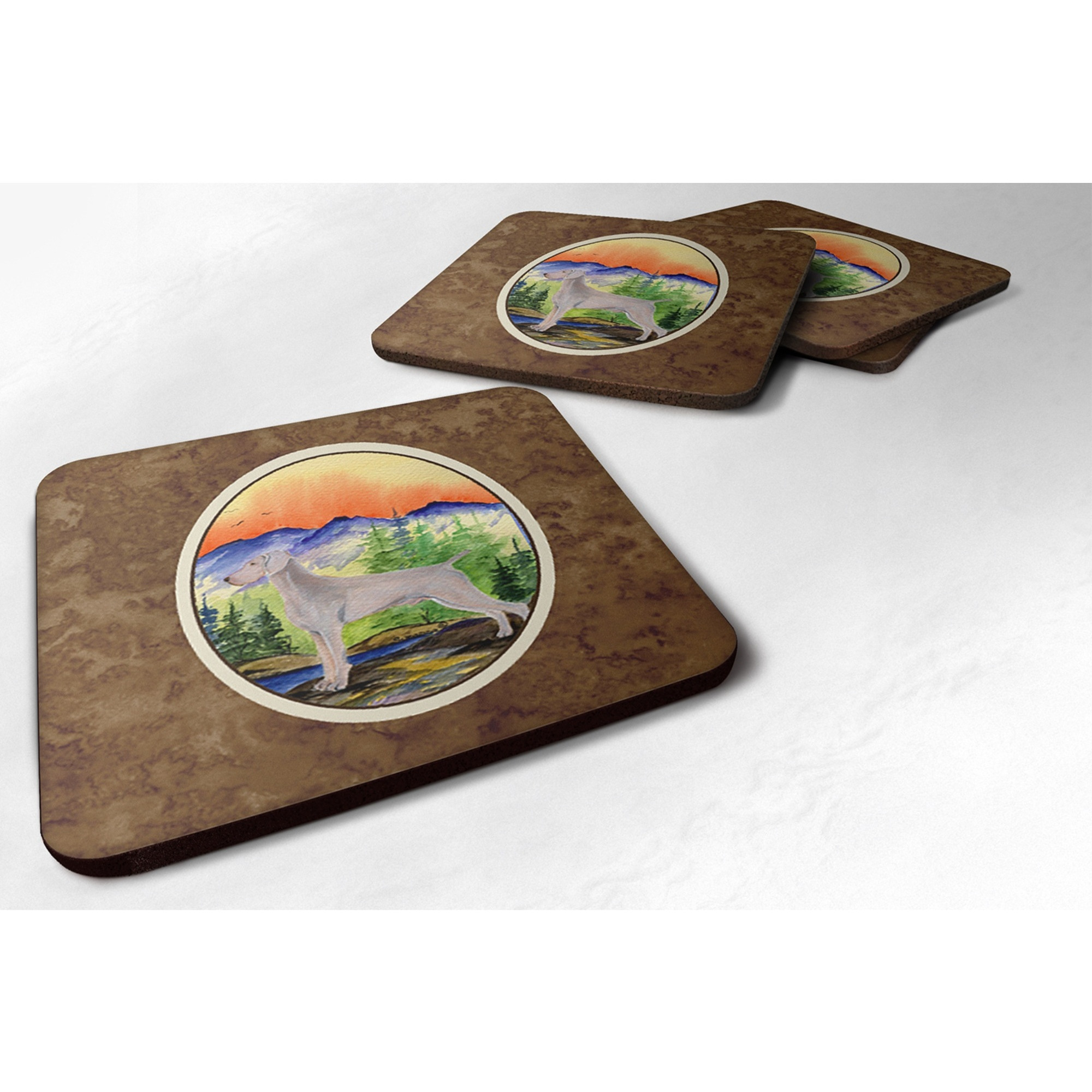 &quotCaroline's Treasures SS8267FC Weimaraner Foam Coasters (Set of 4), 3.5"" H x 3.5"" W, Multicolor"