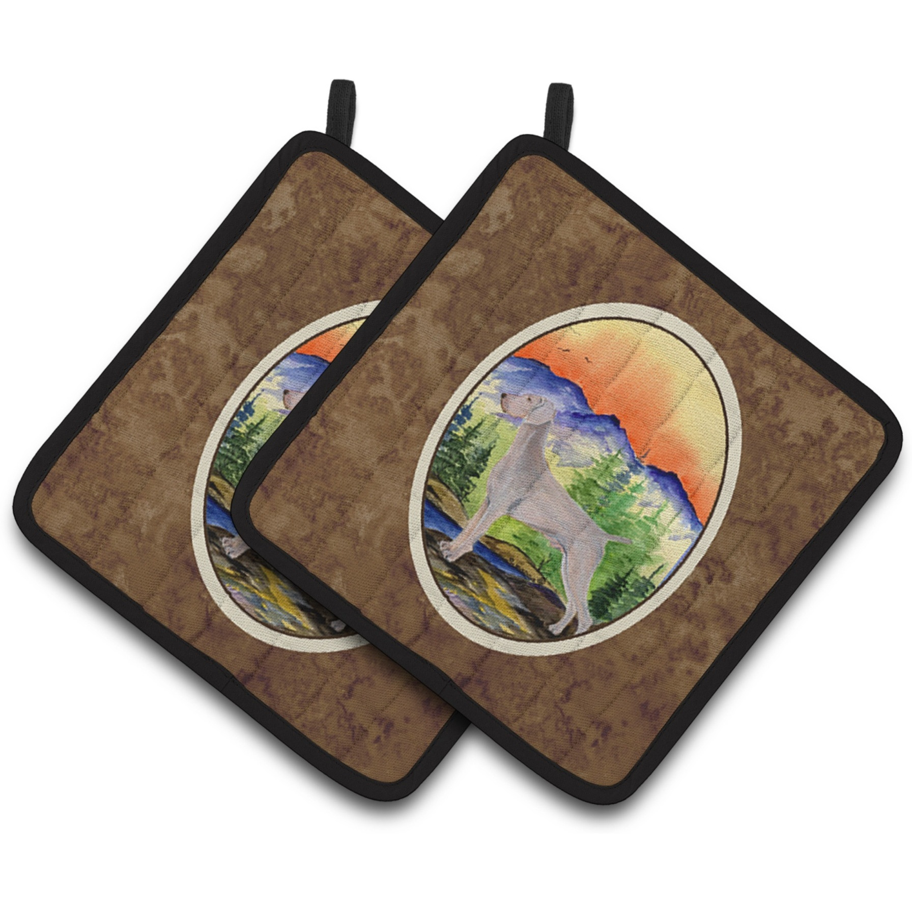 &quotCaroline's Treasures Weimaraner Pair of Pot Holders SS8267PTHD, 7.5HX7.5W, Multicolor"