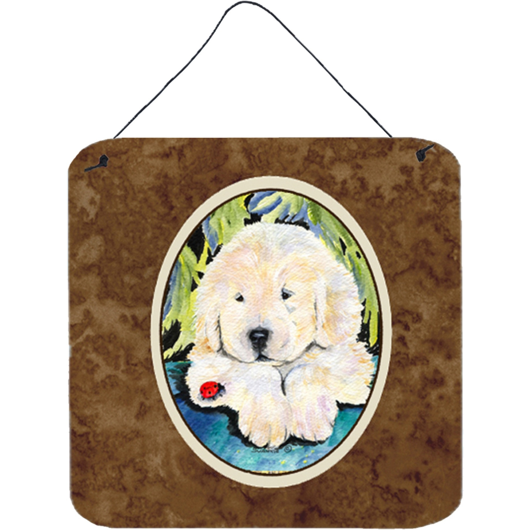 &quotCaroline's Treasures SS8271DS66 Golden Retriever Aluminum Metal Wall or Door Hanging Prints, 6 x 6"", Multicolor"