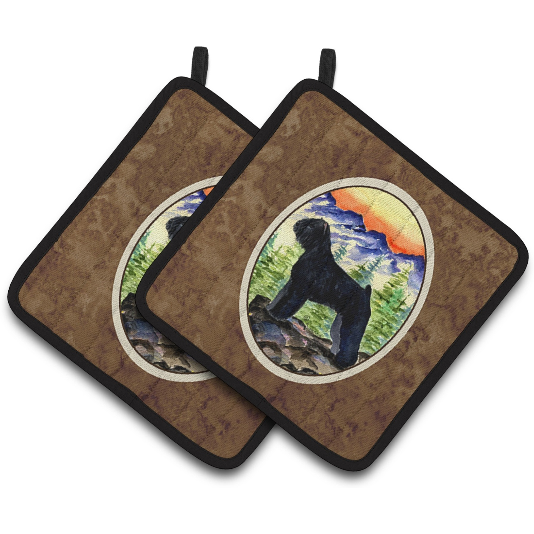 &quotCaroline's Treasures Bouvier Des Flandres Pair of Pot Holders SS8286PTHD, 7.5HX7.5W, Multicolor"