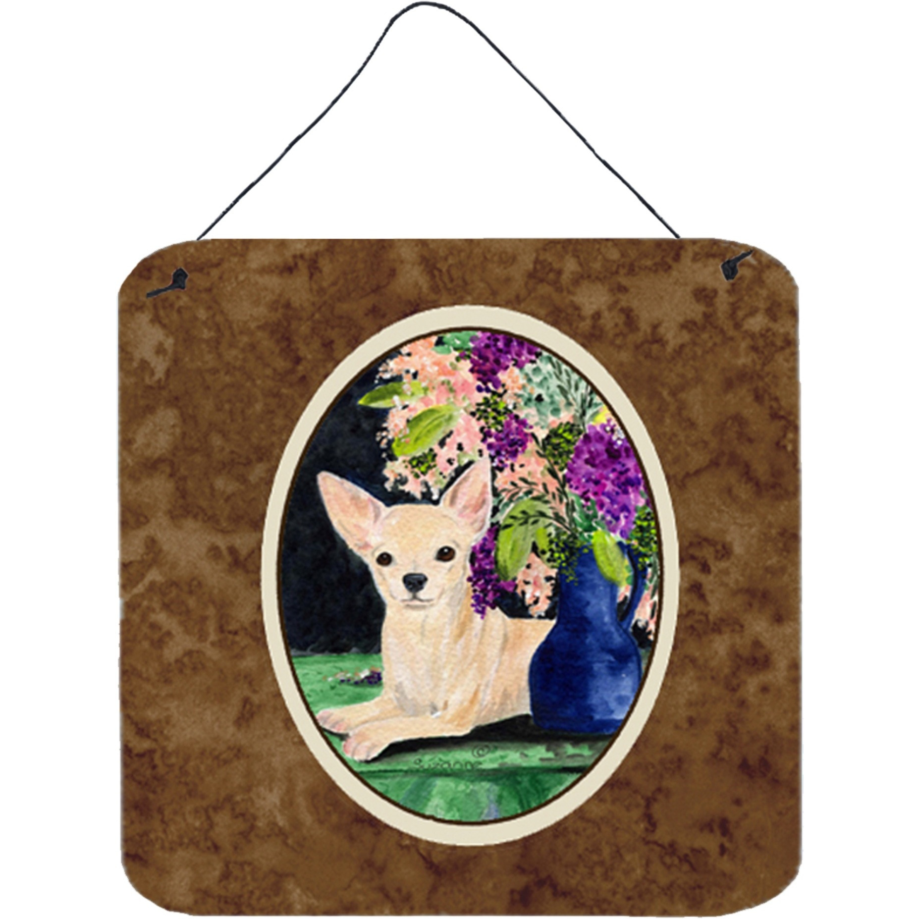 &quotCaroline's Treasures SS8289DS66 Chihuahua Aluminum Metal Wall or Door Hanging Prints, 6 x 6"", Multicolor"