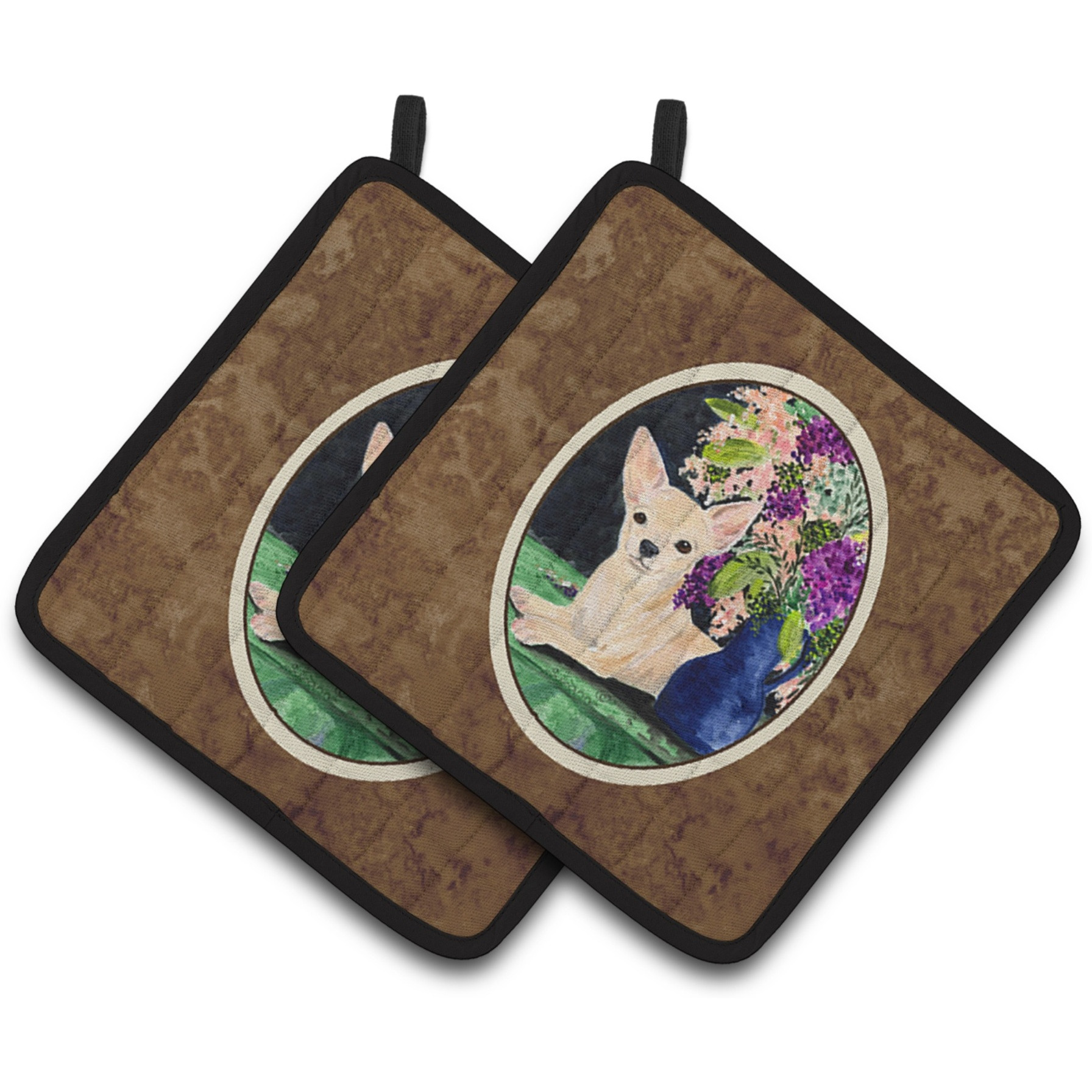 &quotCaroline's Treasures Chihuahua Pair of Pot Holders SS8289PTHD, 7.5HX7.5W, Multicolor"