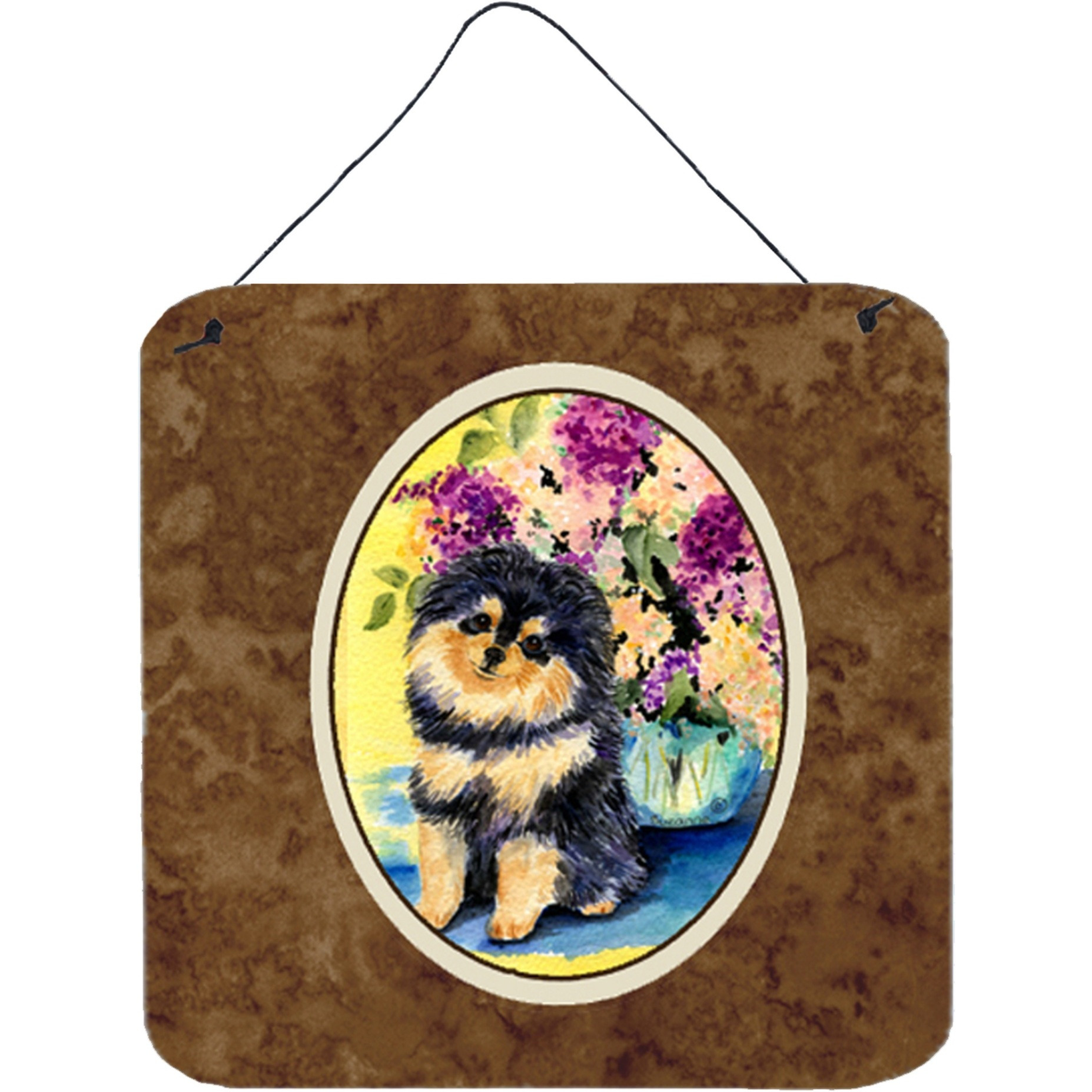 &quotCaroline's Treasures SS8290DS66 Pomeranian Aluminum Metal Wall or Door Hanging Prints, 6 x 6"", Multicolor"