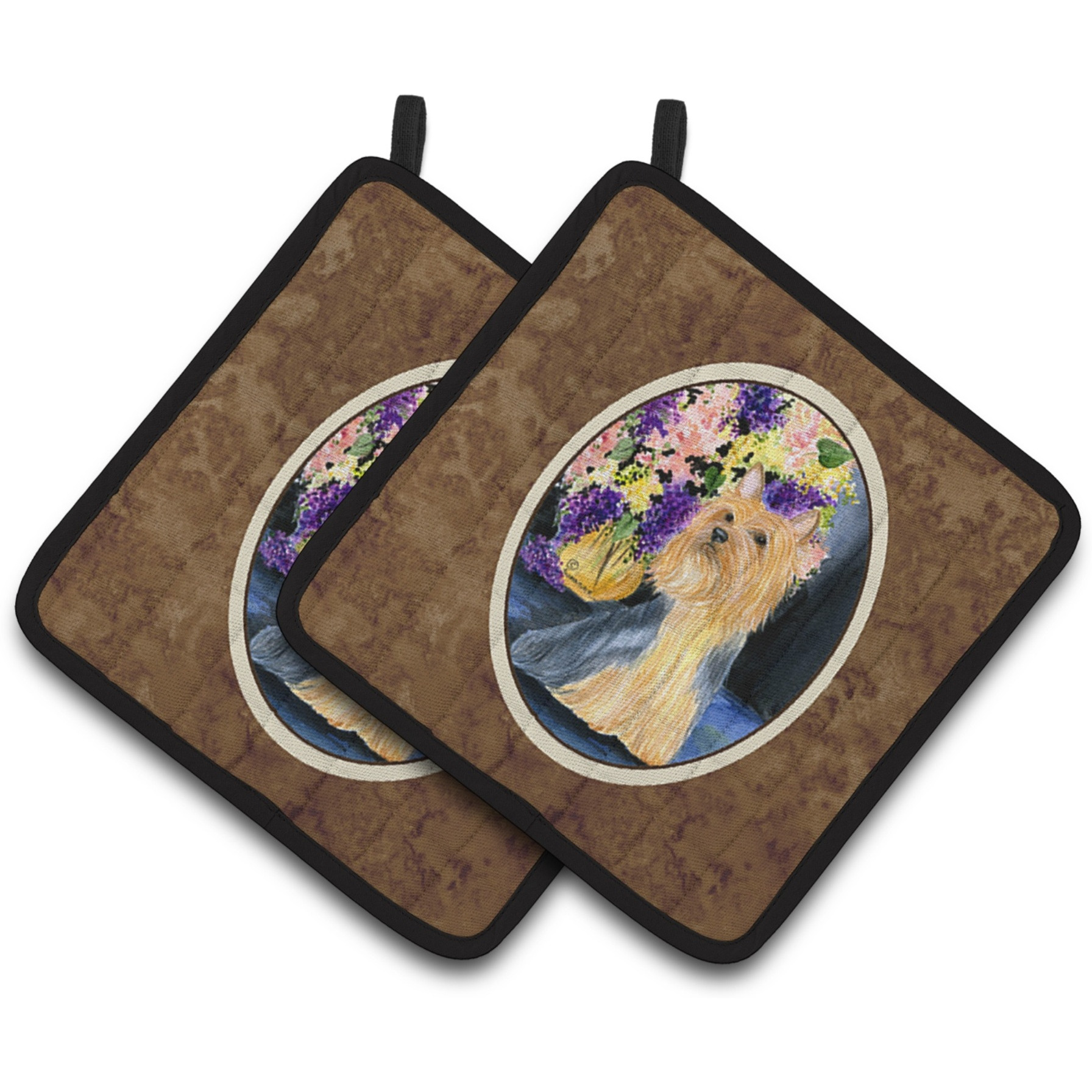 &quotCaroline's Treasures Silky Terrier Pair of Pot Holders SS8293PTHD, 7.5HX7.5W, Multicolor"