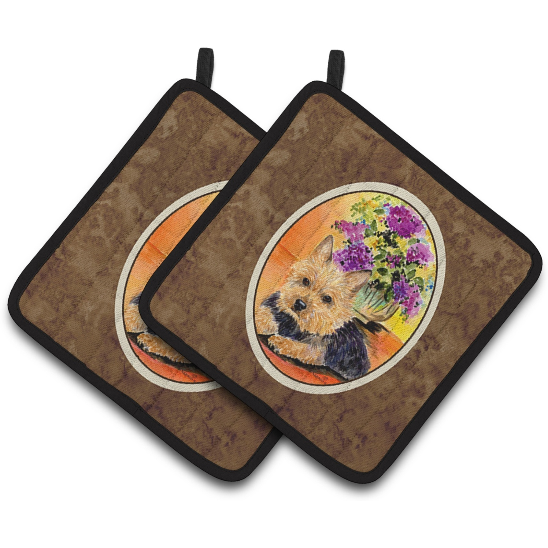 &quotCaroline's Treasures Norwich Terrier Pair of Pot Holders SS8297PTHD, 7.5HX7.5W, Multicolor"