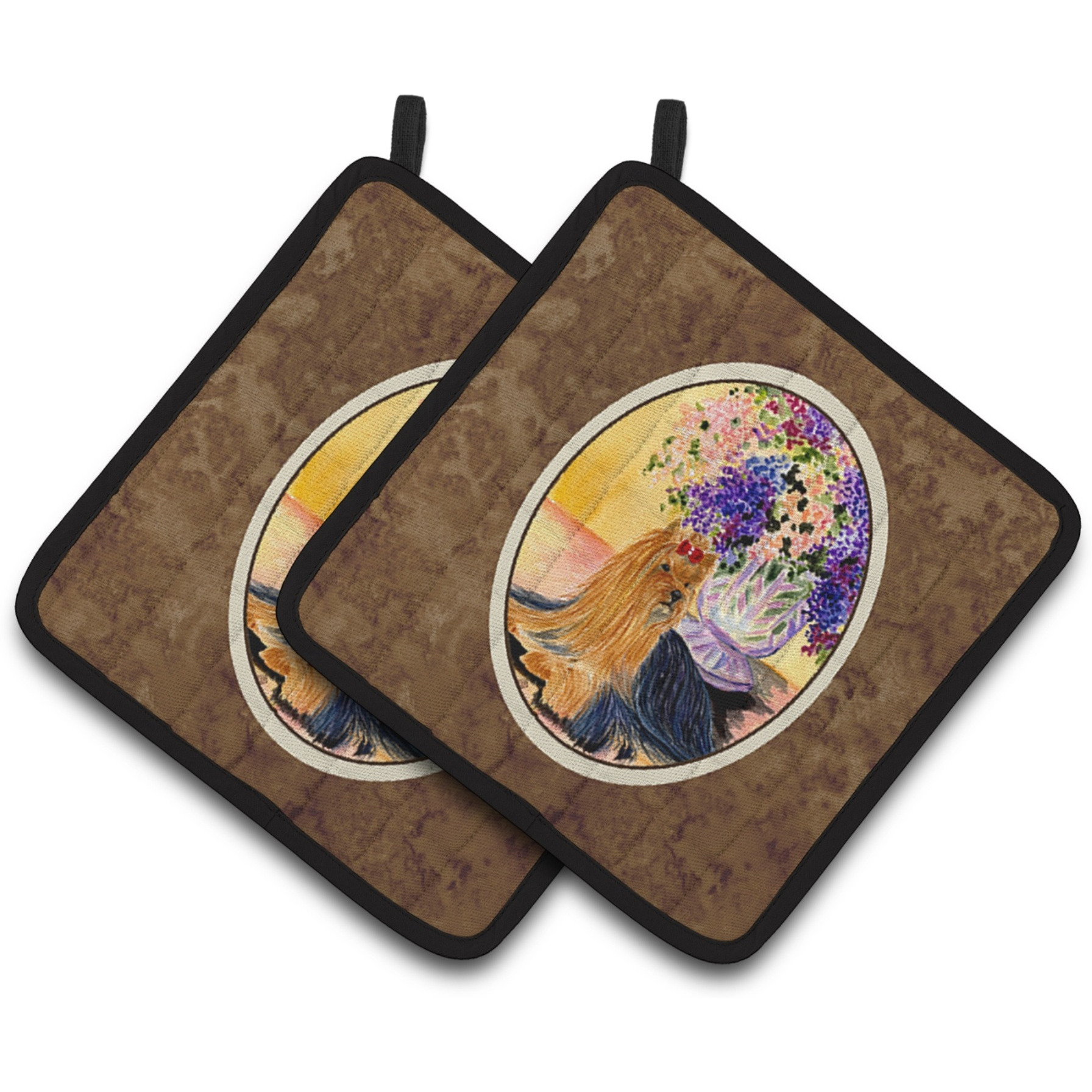 &quotCaroline's Treasures Yorkie Pair of Pot Holders SS8304PTHD, 7.5HX7.5W, Multicolor"