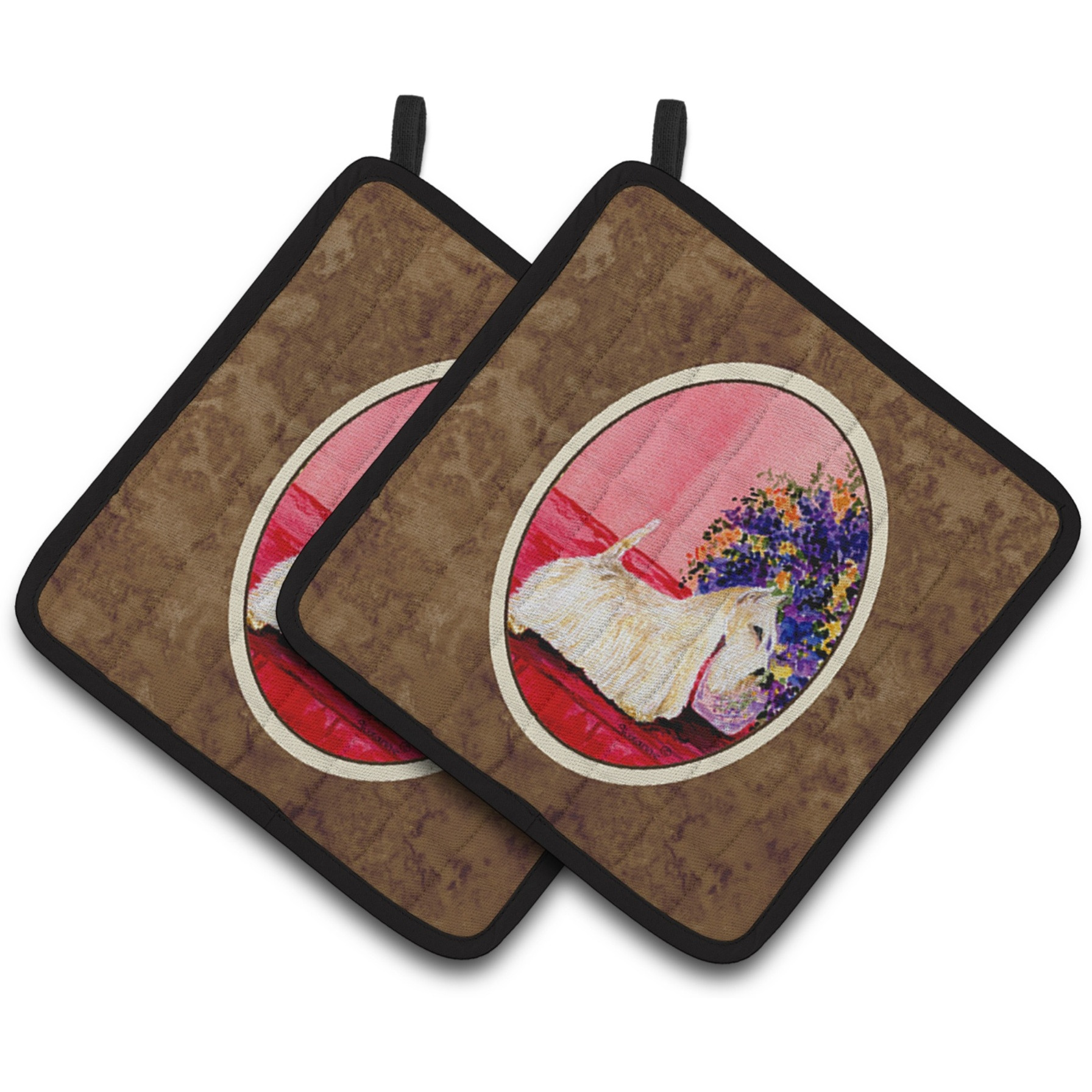 &quotCaroline's Treasures Scottish Terrier Pair of Pot Holders SS8306PTHD, 7.5HX7.5W, Multicolor"
