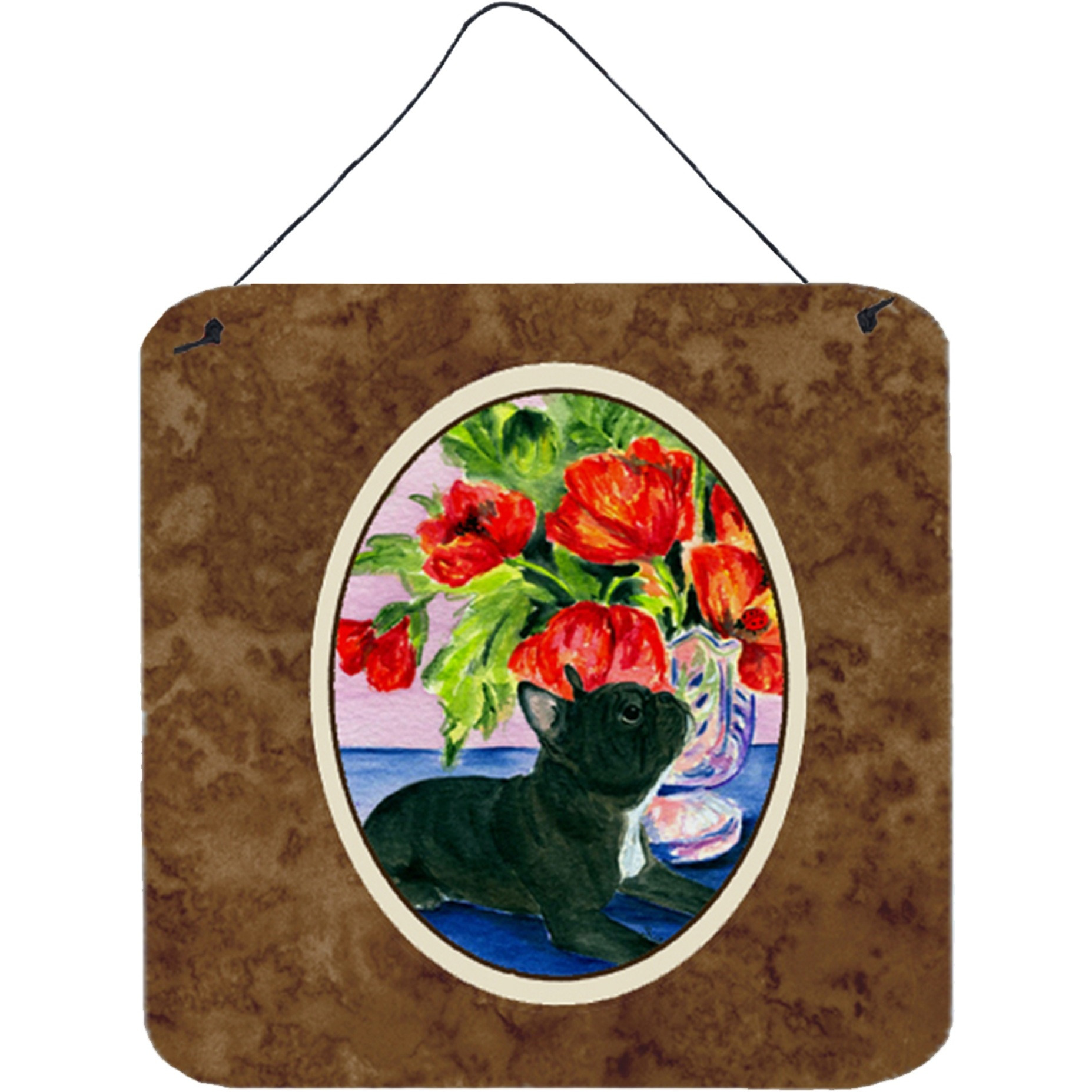 &quotCaroline's Treasures SS8308DS66 French Bulldog Aluminum Metal Wall or Door Hanging Prints, 6 x 6"", Multicolor"