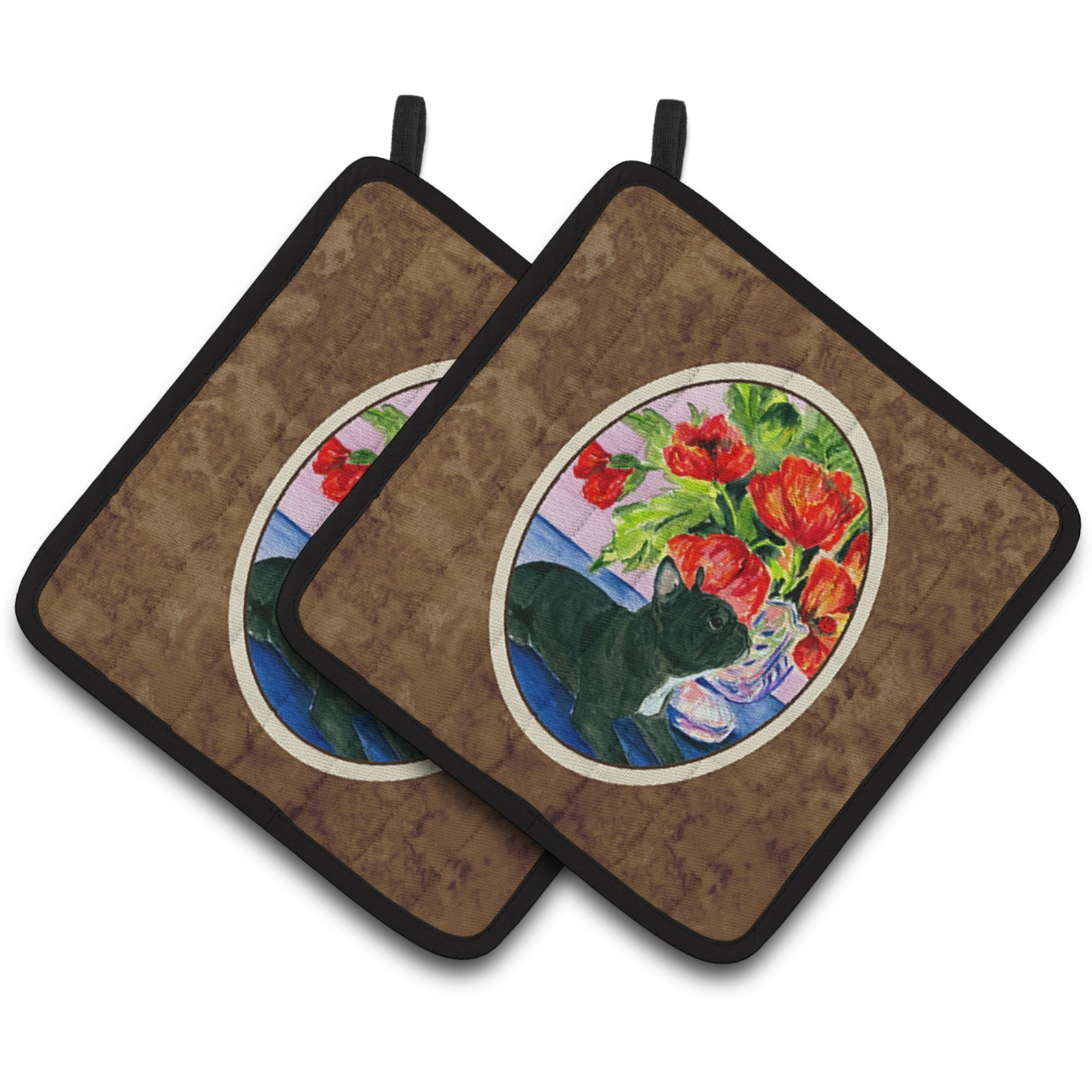 &quotCaroline's Treasures French Bulldog Pair of Pot Holders SS8308PTHD, 7.5HX7.5W, Multicolor"