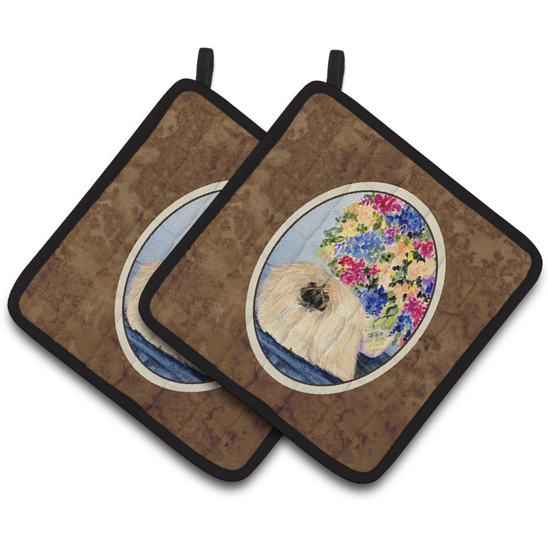 &quotCaroline's Treasures Pekingese Pair of Pot Holders SS8315PTHD, 7.5HX7.5W, Multicolor"