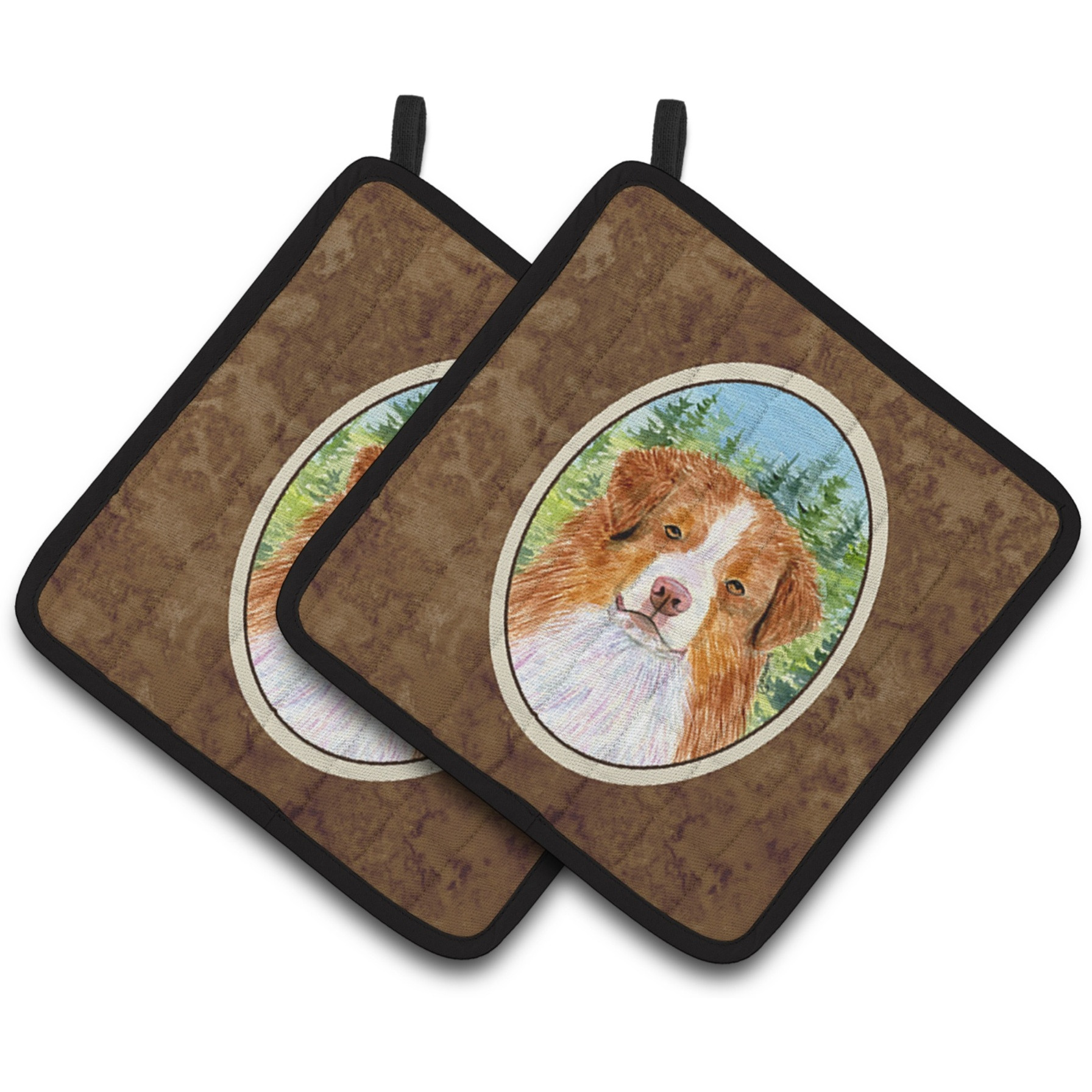 &quotCaroline's Treasures Australian Shepherd Pair of Pot Holders SS8317PTHD, 7.5HX7.5W, Multicolor"