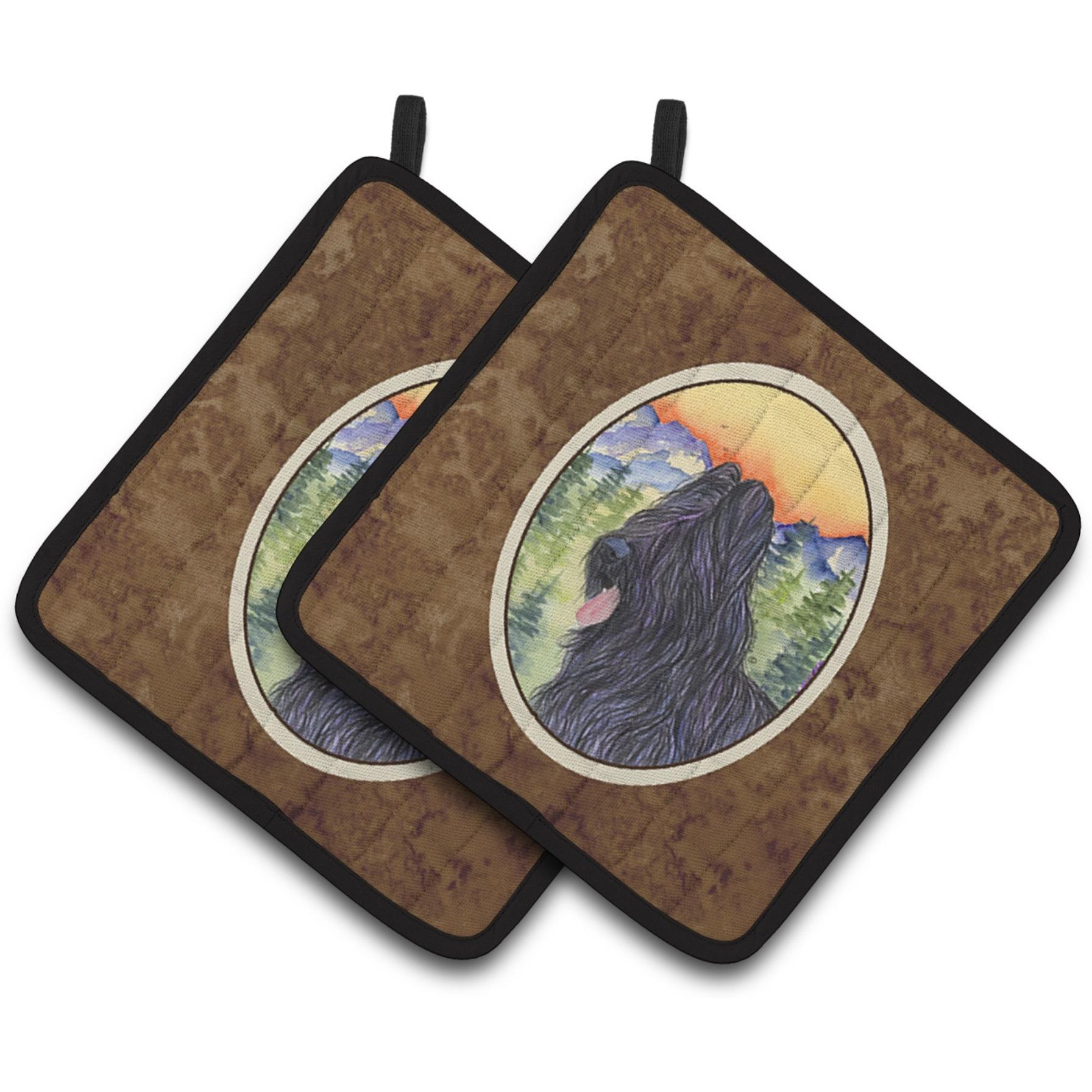 &quotCaroline's Treasures SS8319PTHD Briard Pot Holders (1 Pair), 7.5"" x 7.5"", Multicolor"