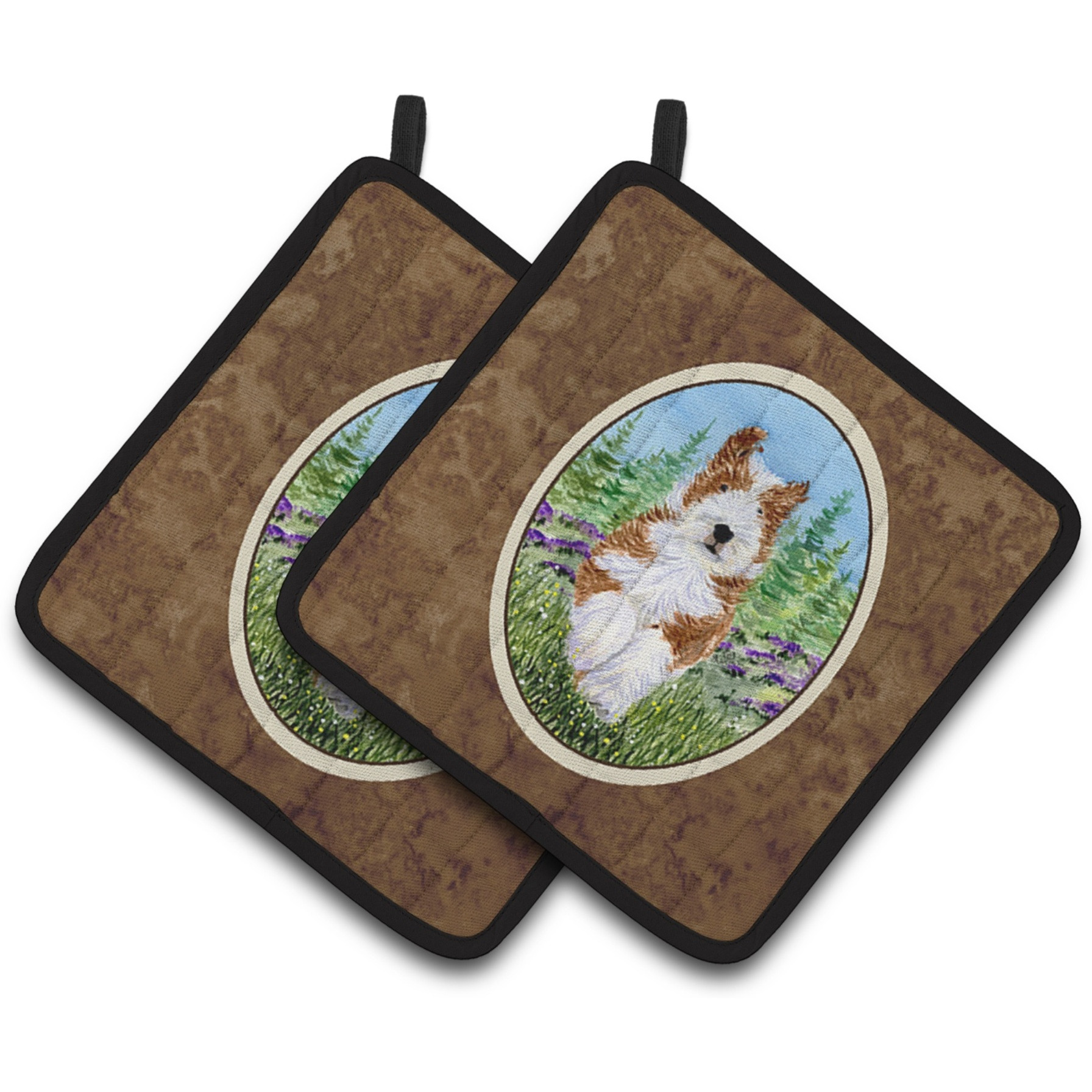 &quotCaroline's Treasures SS8320PTHD Bearded Collie Pot Holders (1 Pair), 7.5"" x 7.5"", Multicolor"