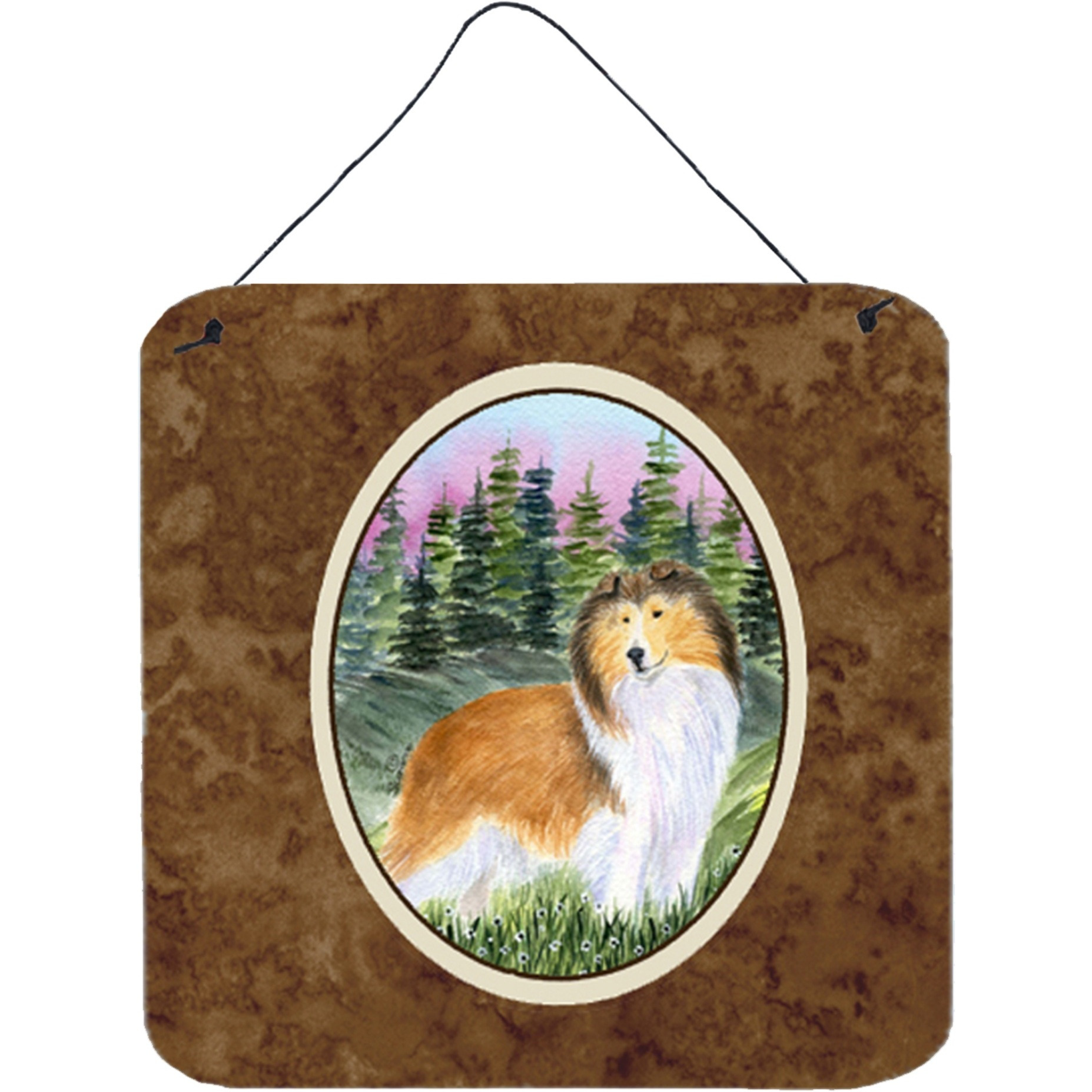 &quotCaroline's Treasures SS8321DS66 Sheltie Aluminum Metal Wall or Door Hanging Prints, 6 x 6"", Multicolor"