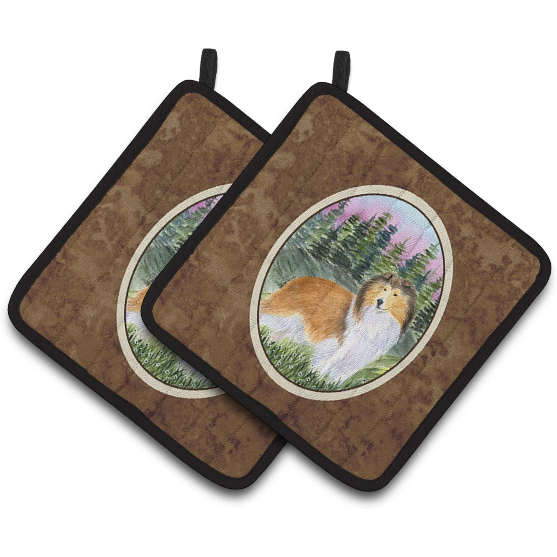 &quotCaroline's Treasures SS8321PTHD Sheltie Pot Holders (1 Pair), 7.5"" x 7.5"", Multicolor"