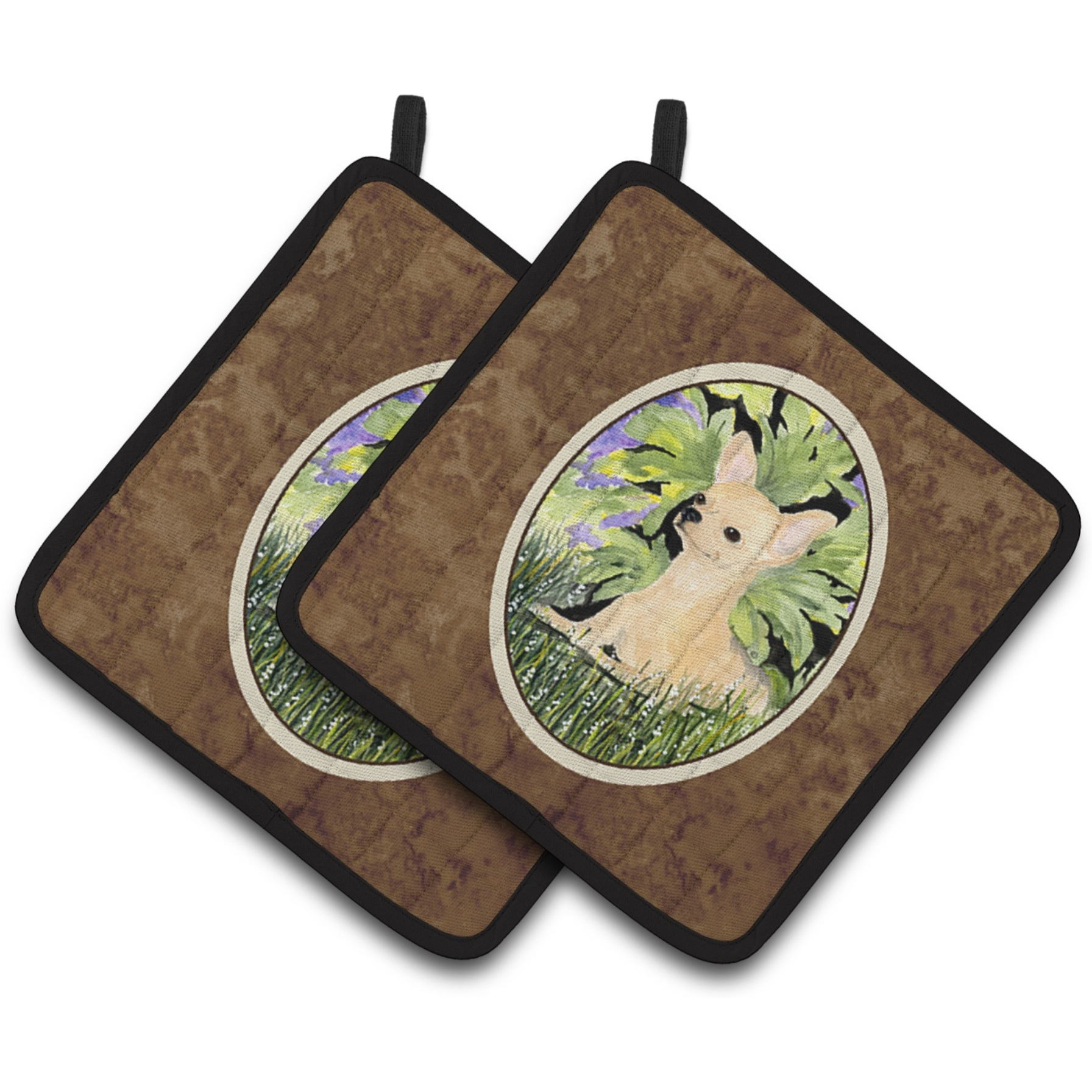 &quotCaroline's Treasures Chihuahua Pair of Pot Holders SS8325PTHD, 7.5HX7.5W, Multicolor"