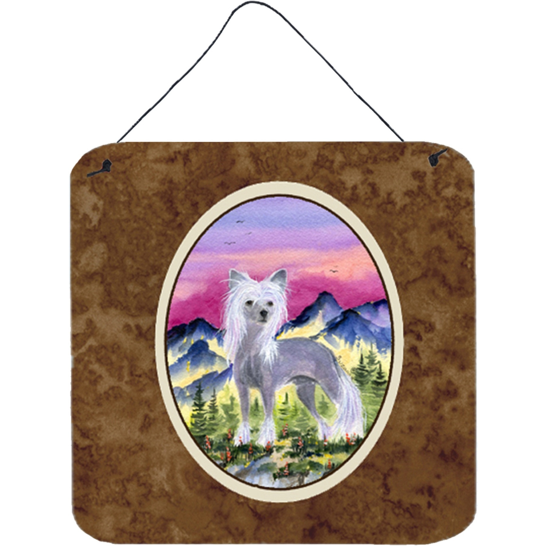 &quotCaroline's Treasures SS8326DS66 Chinese Crested Aluminum Metal Wall or Door Hanging Prints, 6 x 6"", Multicolor"