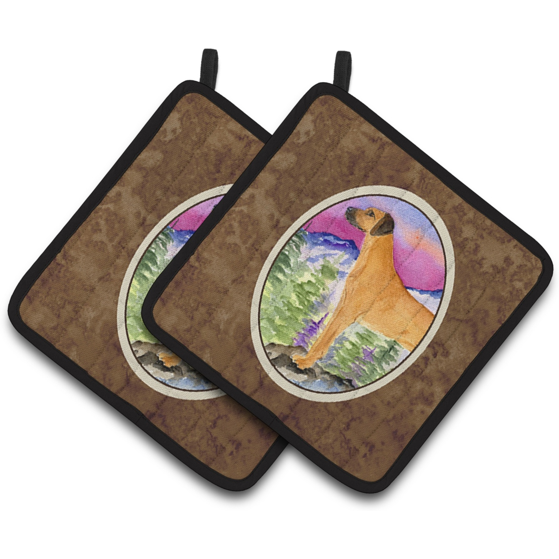 &quotCaroline's Treasures Rhodesian Ridgeback Pair of Pot Holders SS8327PTHD, 7.5HX7.5W, Multicolor"