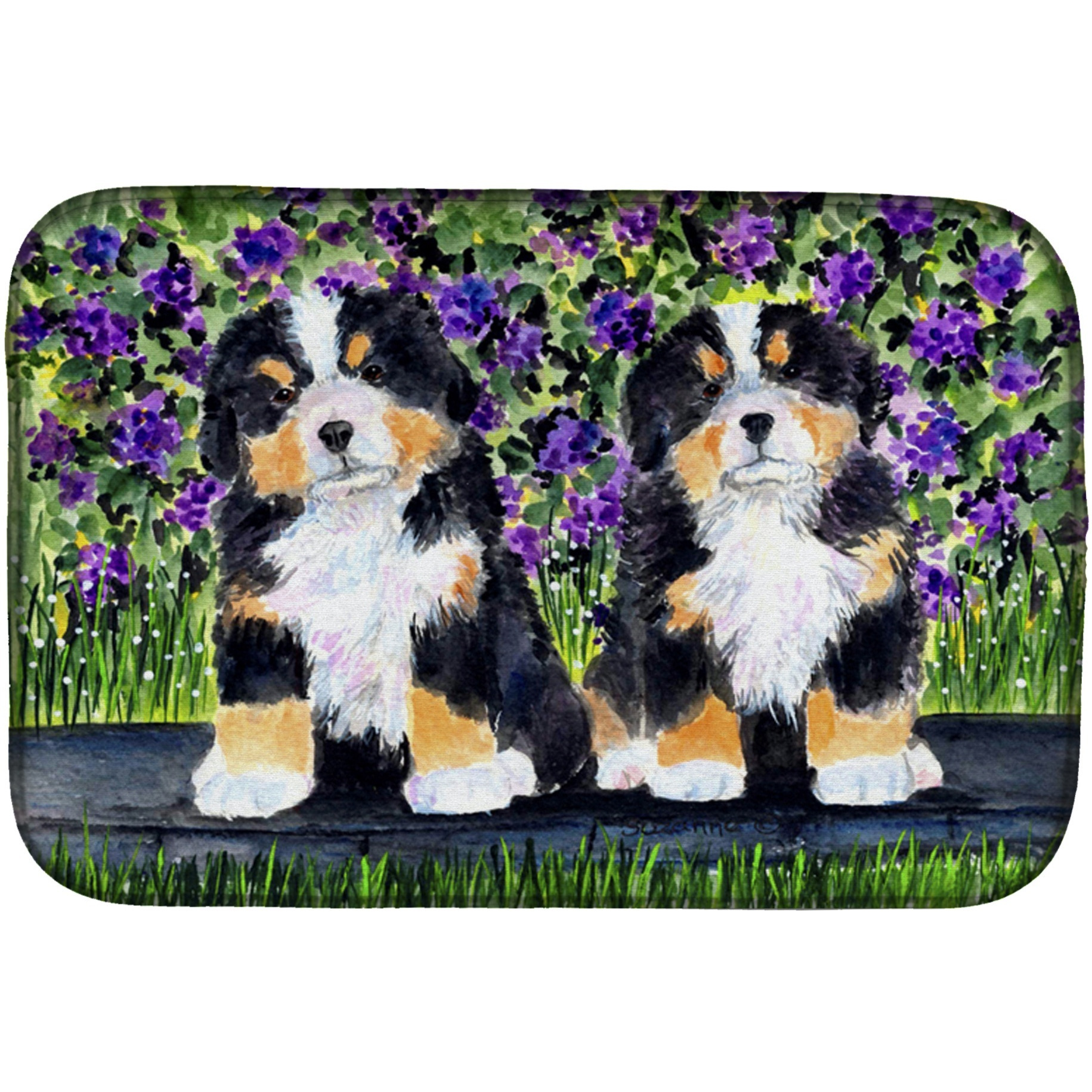 &quotCaroline's Treasures Bernese Mountain Dog Dish Drying Mat, 14"" x 21"", Multicolor"