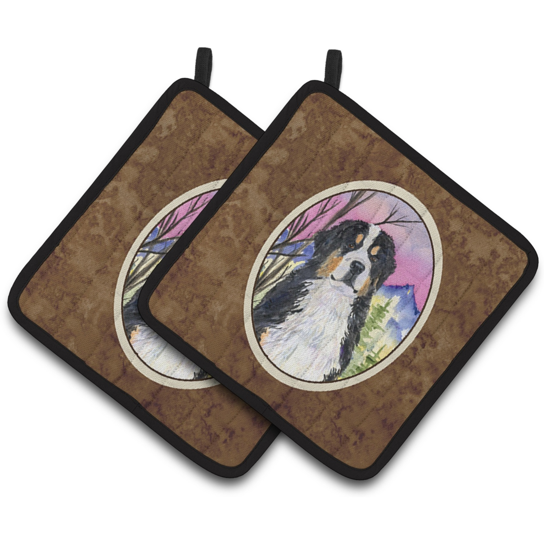 &quotCaroline's Treasures SS8336PTHD Bernese Mountain Dog Pot Holders (1 Pair), 7.5"" x 7.5"", Multicolor"