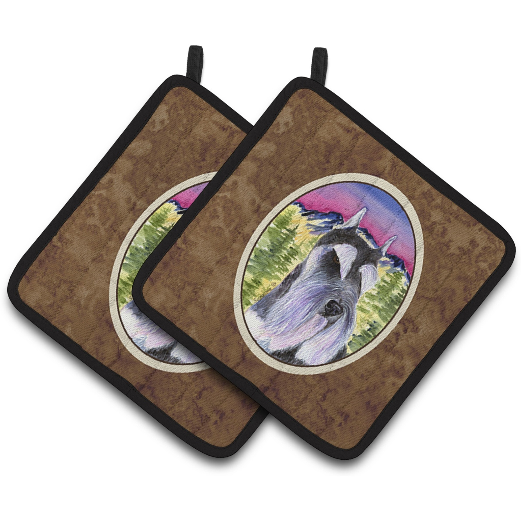 &quotCaroline's Treasures SS8340PTHD Schnauzer Pot Holders (1 Pair), 7.5"" x 7.5"", Multicolor"