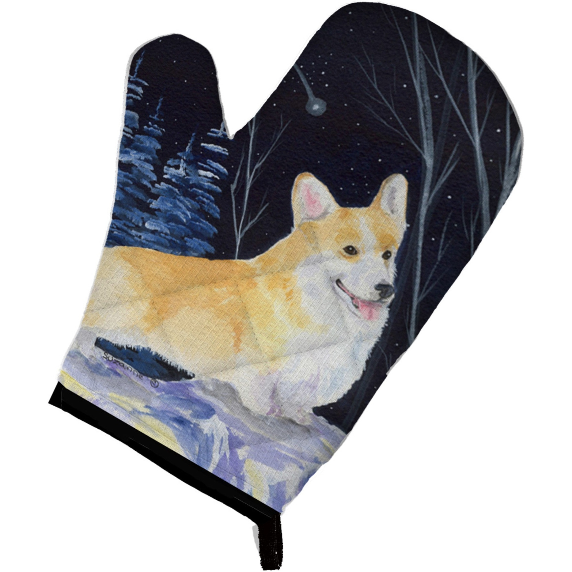 &quotCaroline's Treasures SS8353OVMT Starry Night Corgi Oven Mitt, 12"" by 8.5"", Multicolor"