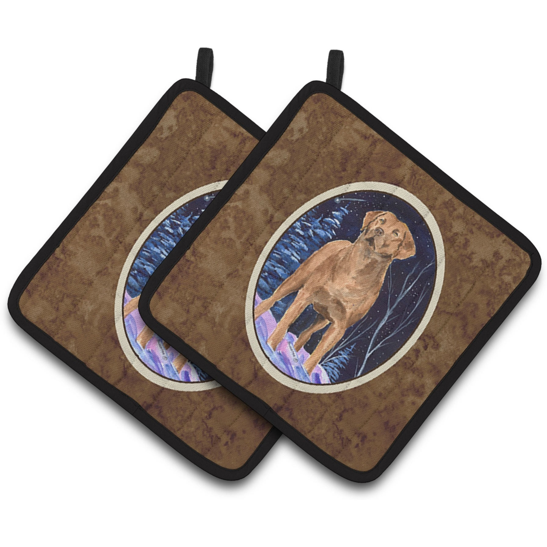 &quotCaroline's Treasures SS8355PTHD Starry Night Chesapeake Bay Retriever Pot Holders (1 Pair), 7.5"" x 7.5"", Multicolor"