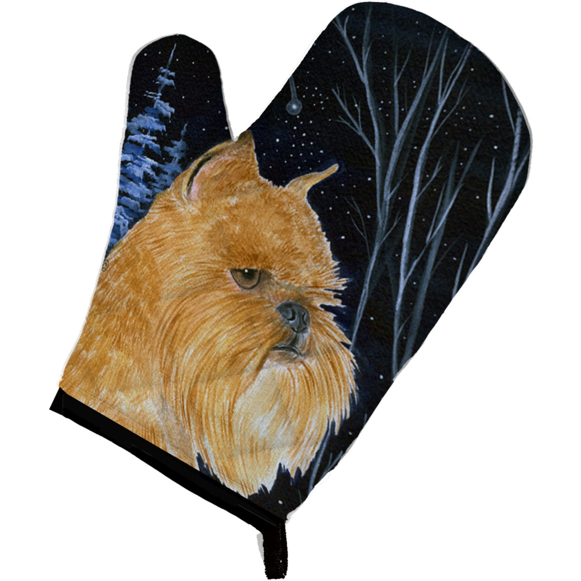 &quotCaroline's Treasures SS8362OVMT Starry Night Brussels Griffon Oven Mitt, 12"" by 8.5"", Multicolor"
