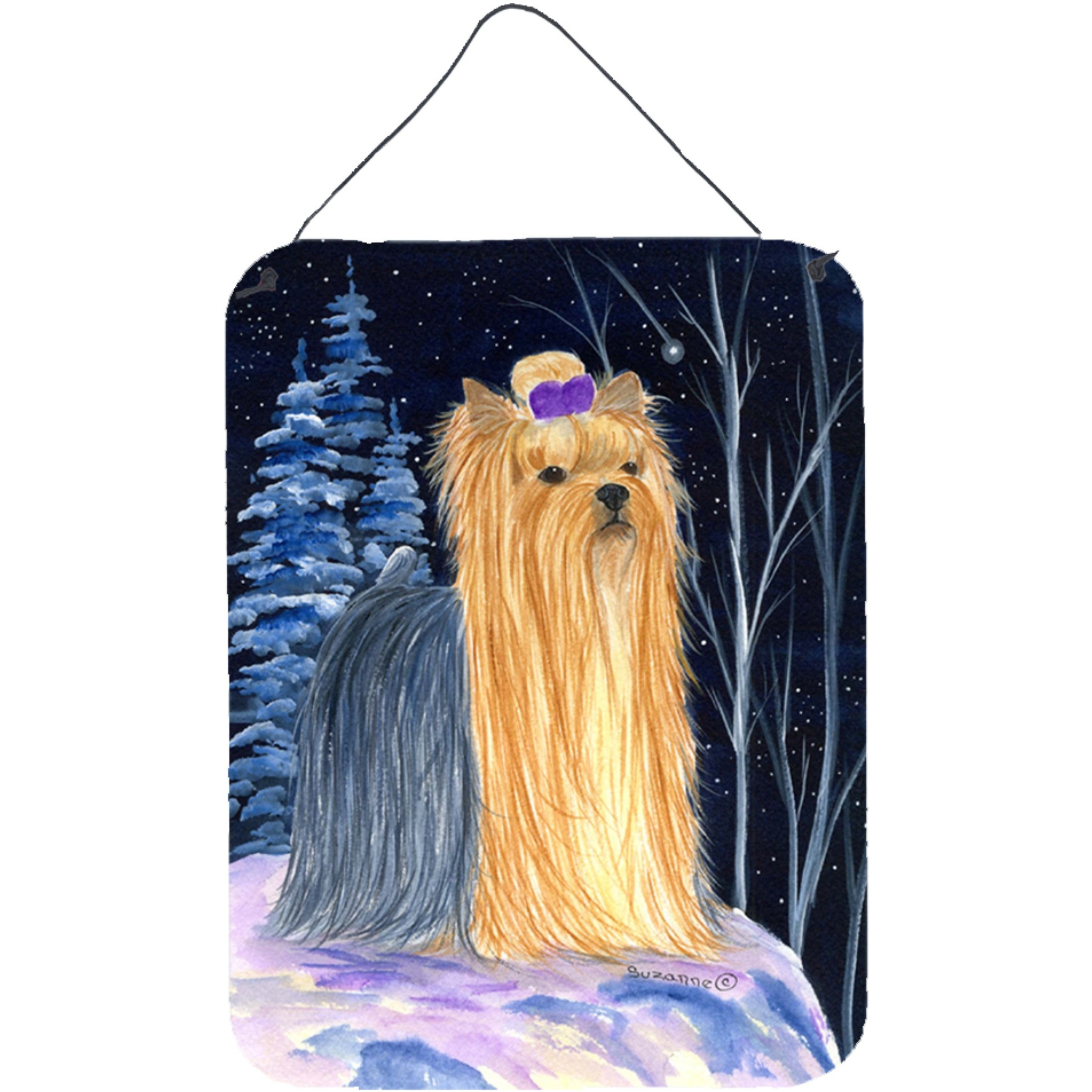 &quotCaroline's Treasures SS8365DS1216 Starry Night Yorkie Aluminium Metal Wall or Door Hanging Prints, 16"" x 12"", Multicolor"