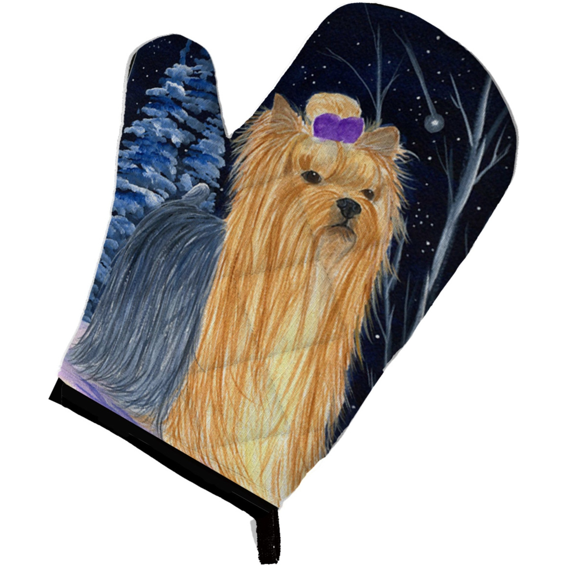 &quotCaroline's Treasures SS8365OVMT Starry Night Yorkie Oven Mitt, 12"" by 8.5"", Multicolor"