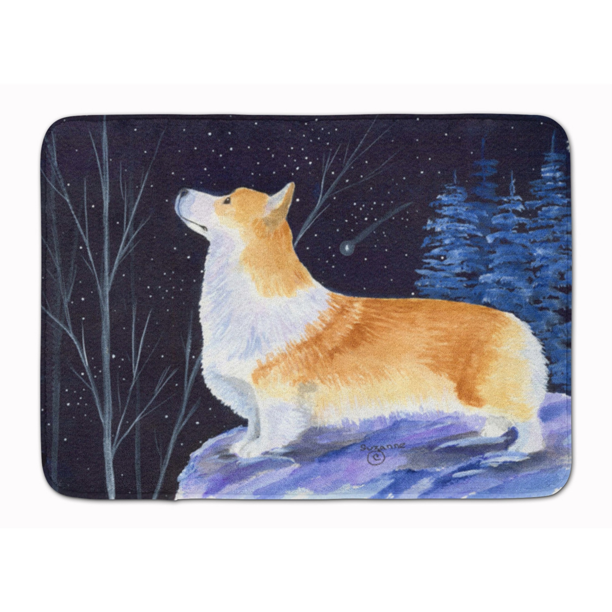 &quotCaroline's Treasures Starry Night Corgi Floor Mat, 19"" x 27"", Multicolor"