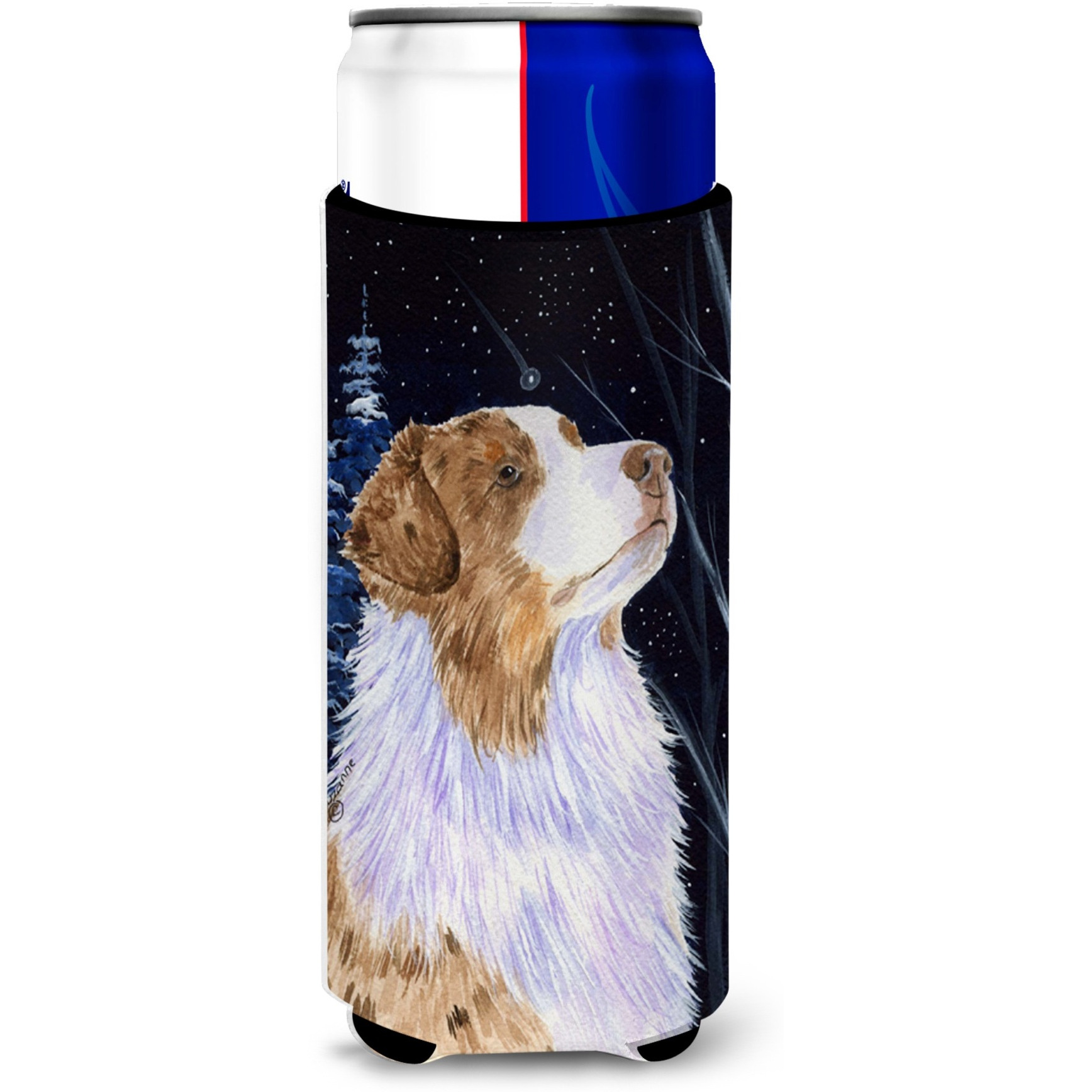 Starry Night Australian Shepherd Ultra Beverage Insulators for slim cans SS8375MUK