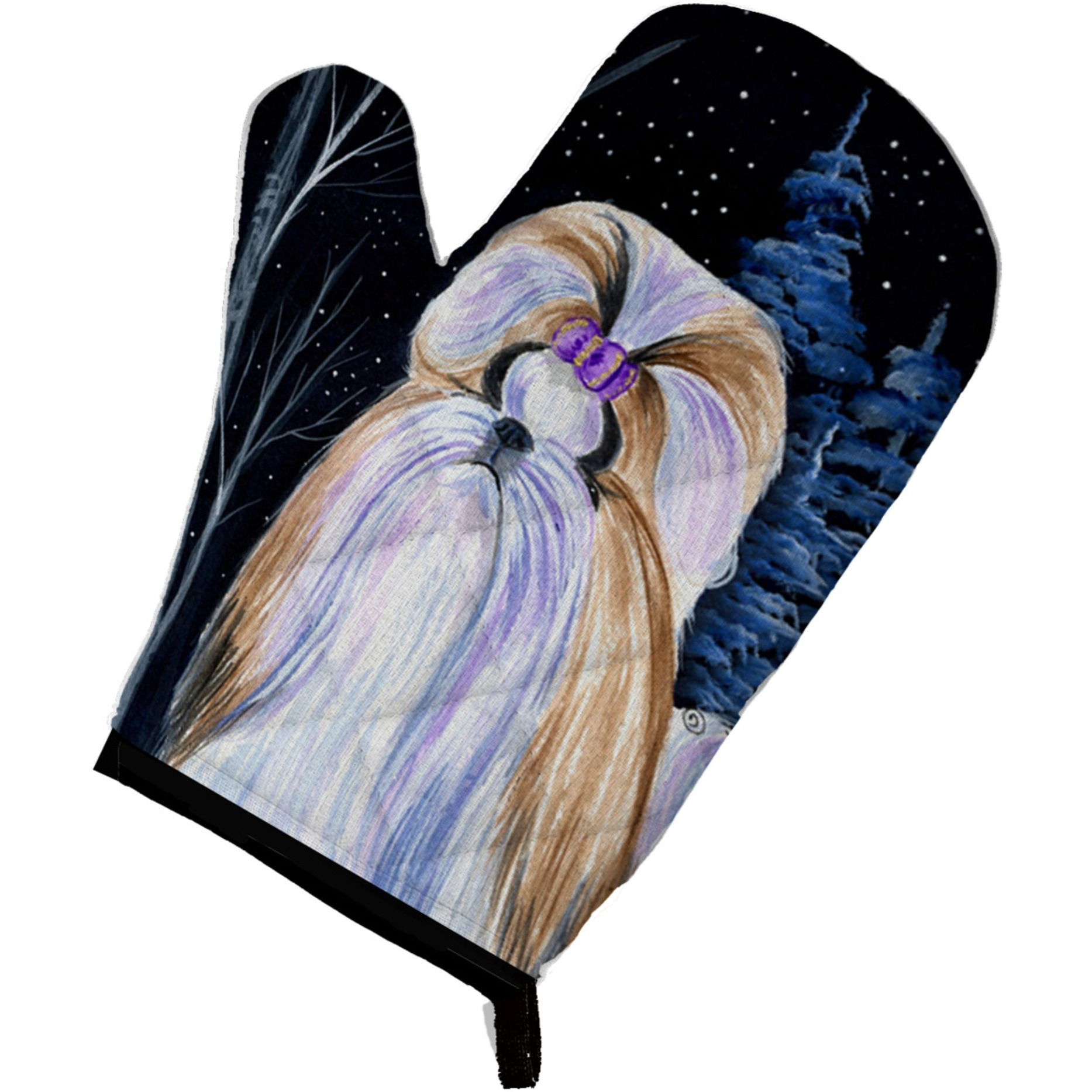 &quotCaroline's Treasures SS8381OVMT Starry Night Shih Tzu Oven Mitt, 12"" by 8.5"", Multicolor"