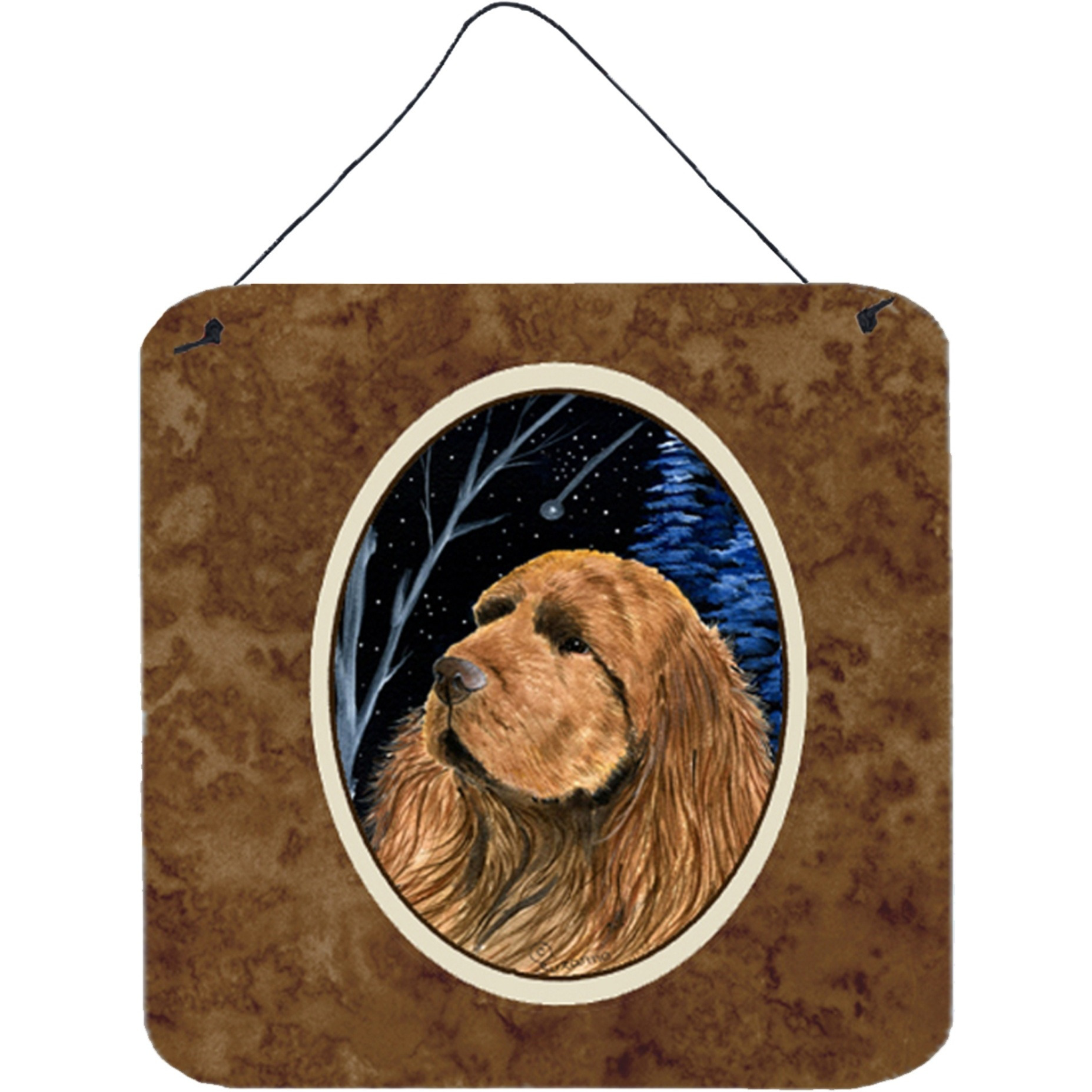 &quotCaroline's Treasures Starry Night Sussex Spaniel Aluminum Metal Wall or Door Hanging Prints, 6 x 6"", Multicolor"