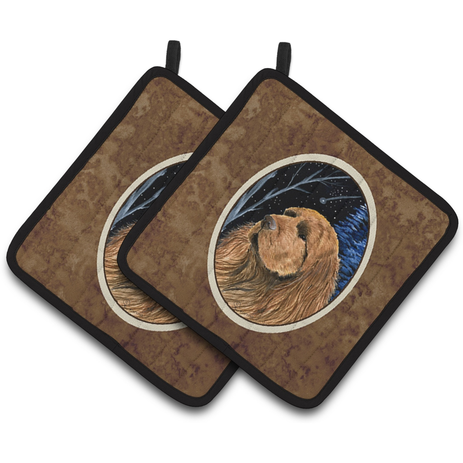 &quotCaroline's Treasures Starry Night Sussex Spaniel Pair of Pot Holders SS8391PTHD, 7.5HX7.5W, Multicolor"