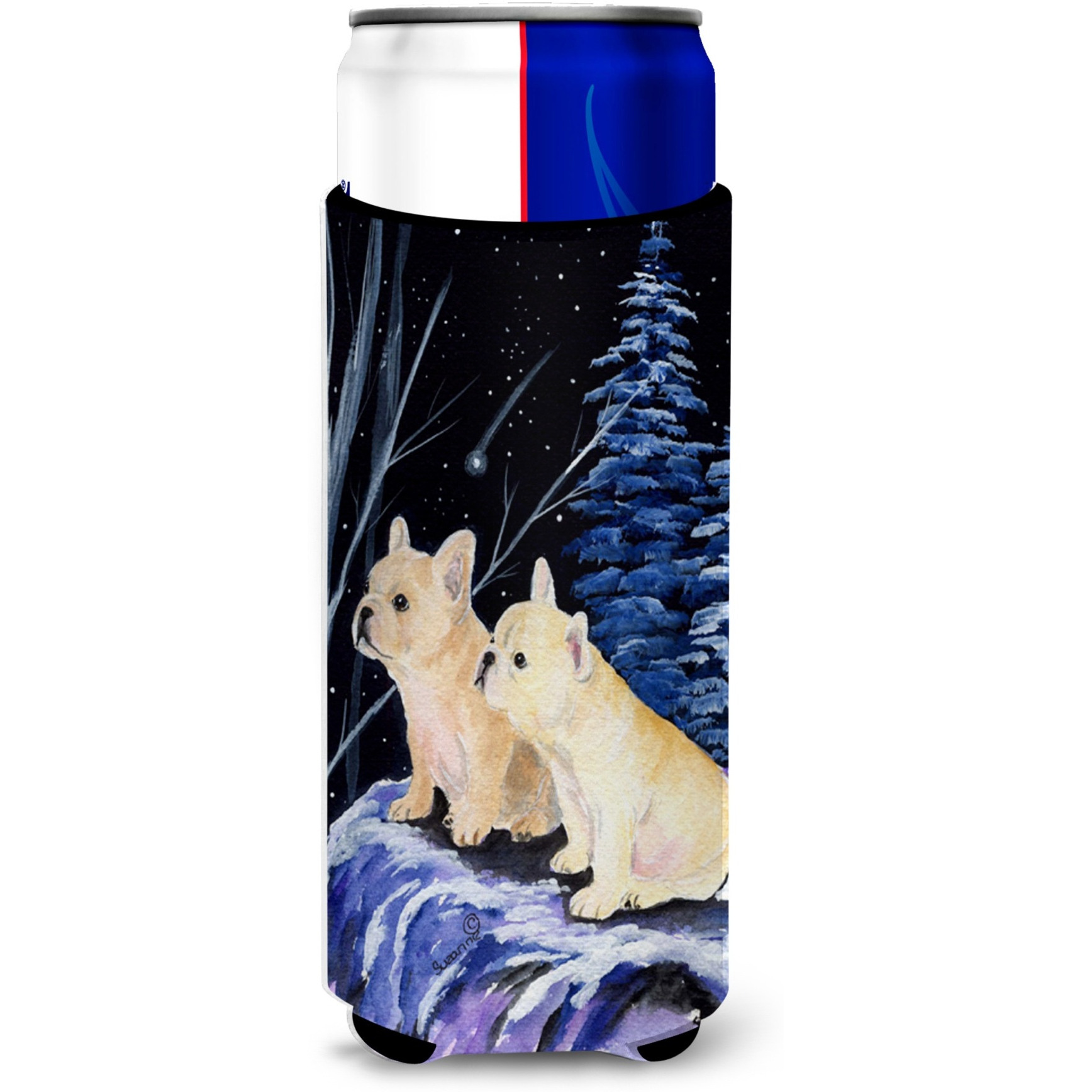Starry Night French Bulldog Ultra Beverage Insulators for slim cans SS8395MUK