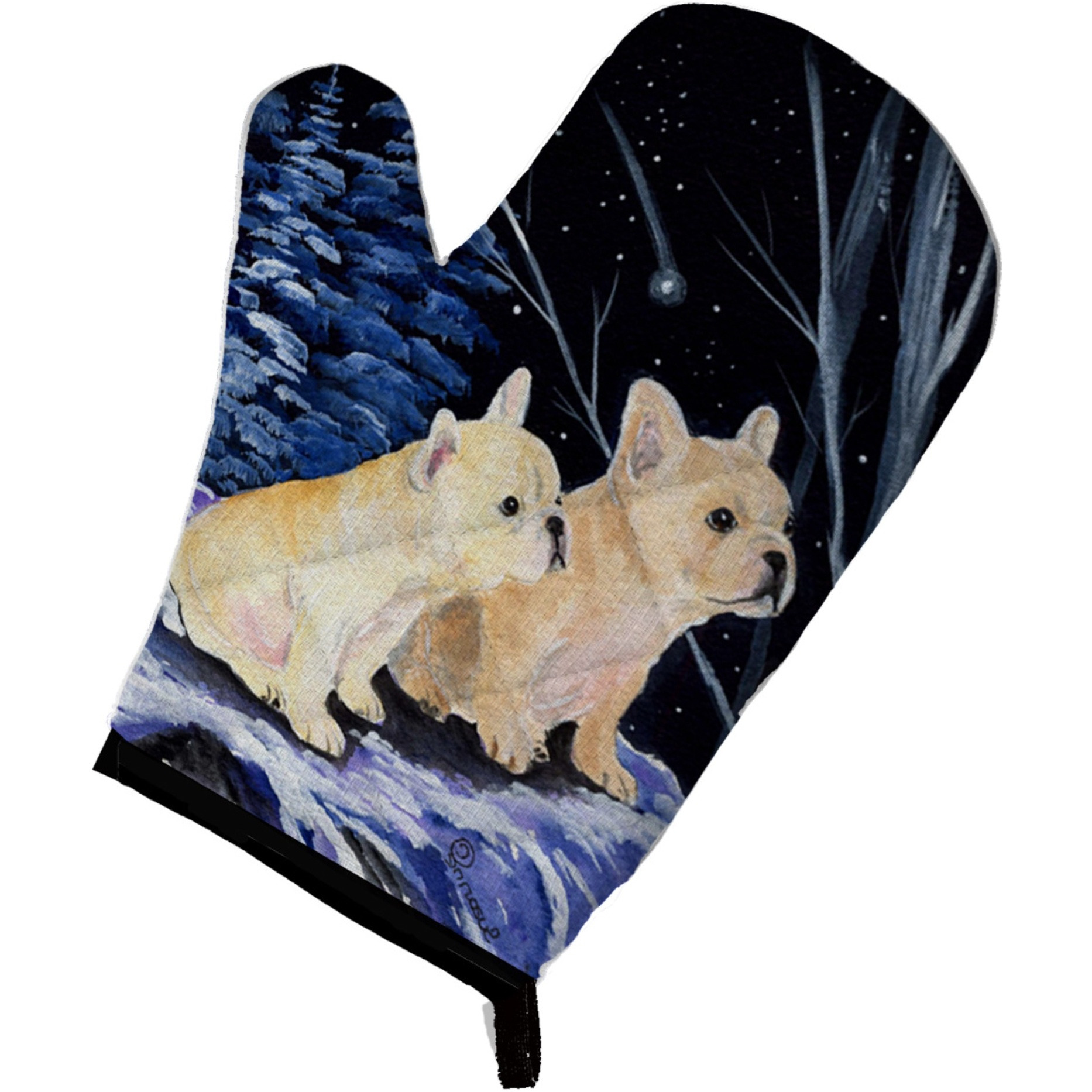 &quotCaroline's Treasures SS8395OVMT Starry Night French Bulldog Oven Mitt, 12"" by 8.5"", Multicolor"