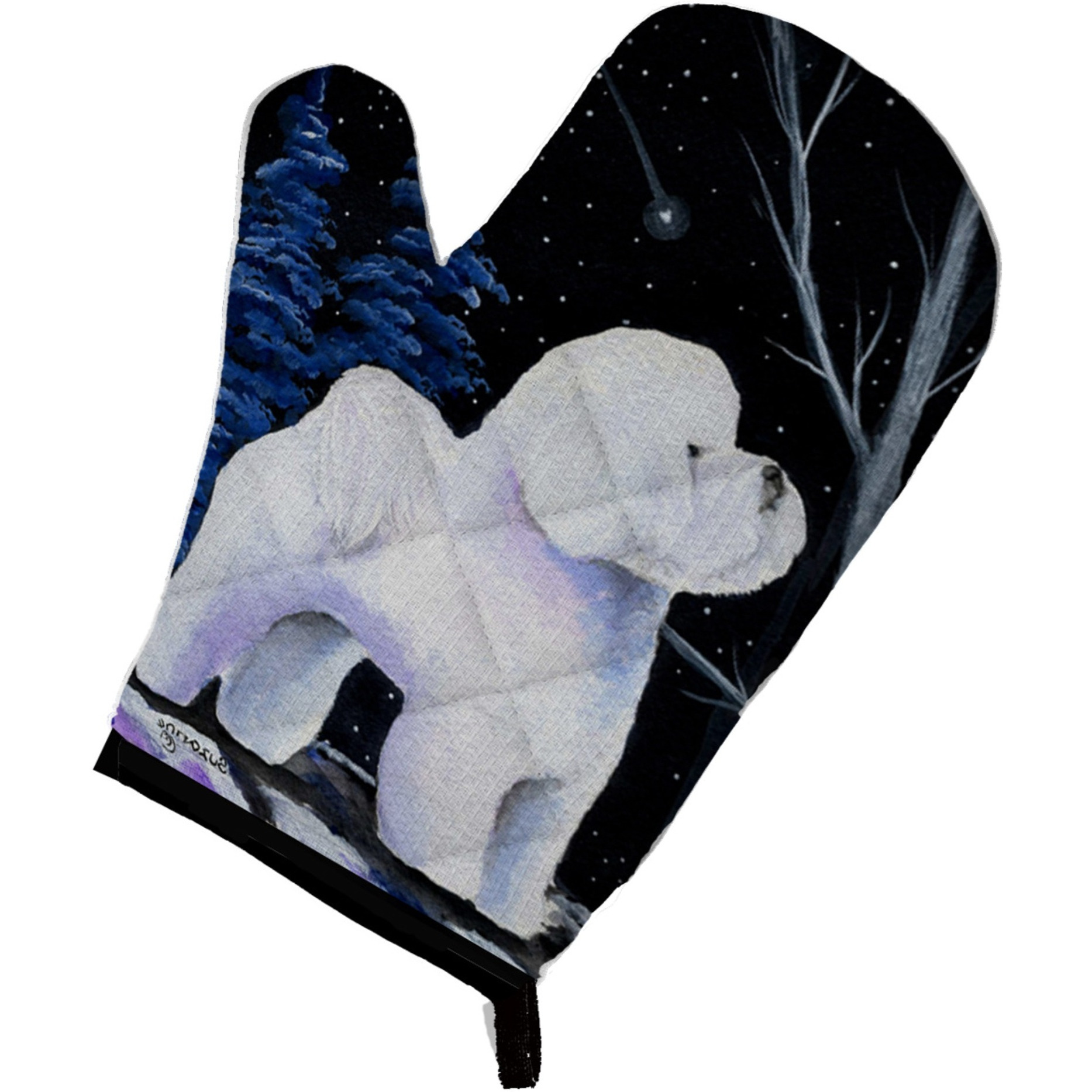 &quotCaroline's Treasures SS8397OVMT Starry Night Bichon Frise Oven Mitt, 12"" by 8.5"", Multicolor"