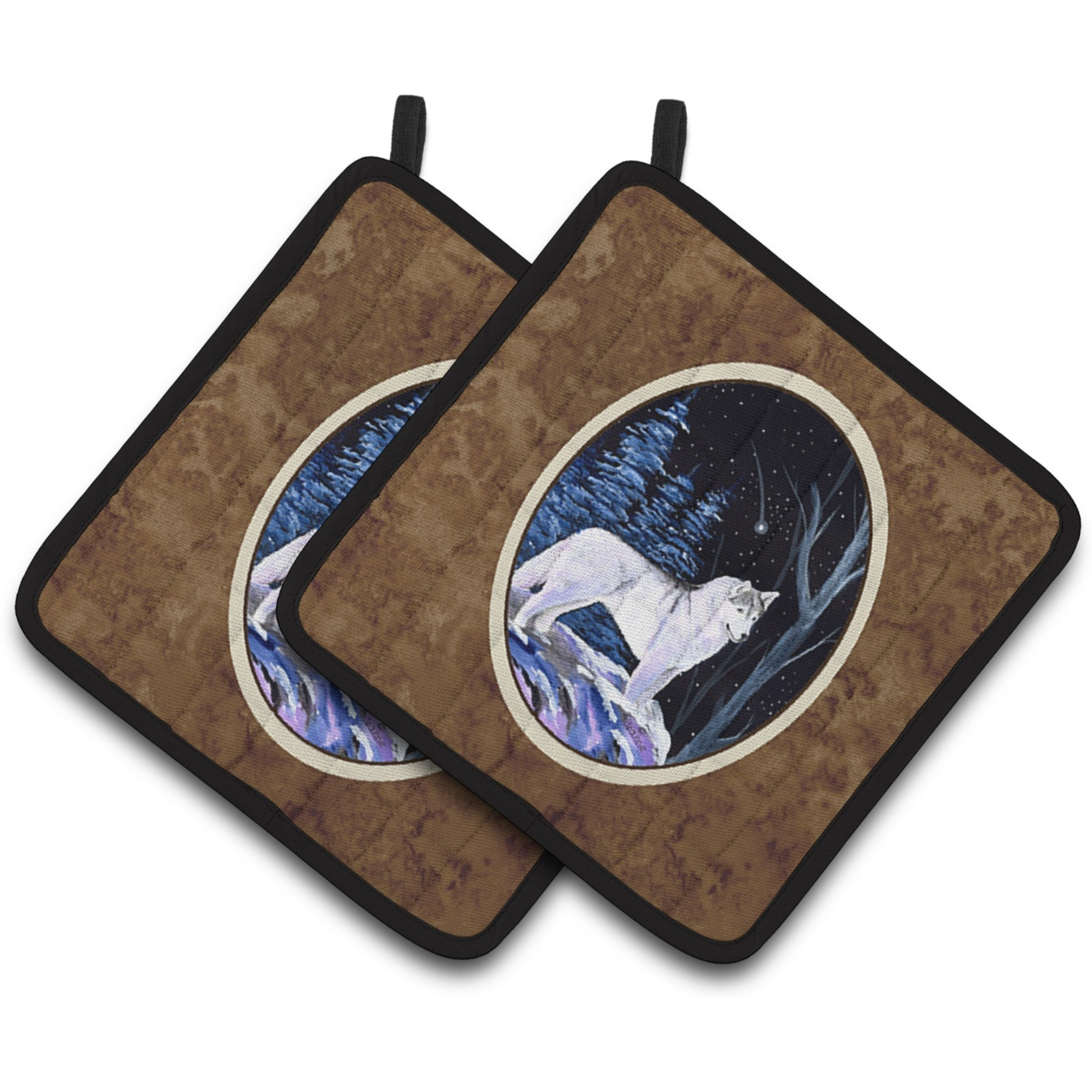 &quotCaroline's Treasures Starry Night Siberian Husky Pair of Pot Holders SS8400PTHD, 7.5HX7.5W, Multicolor"