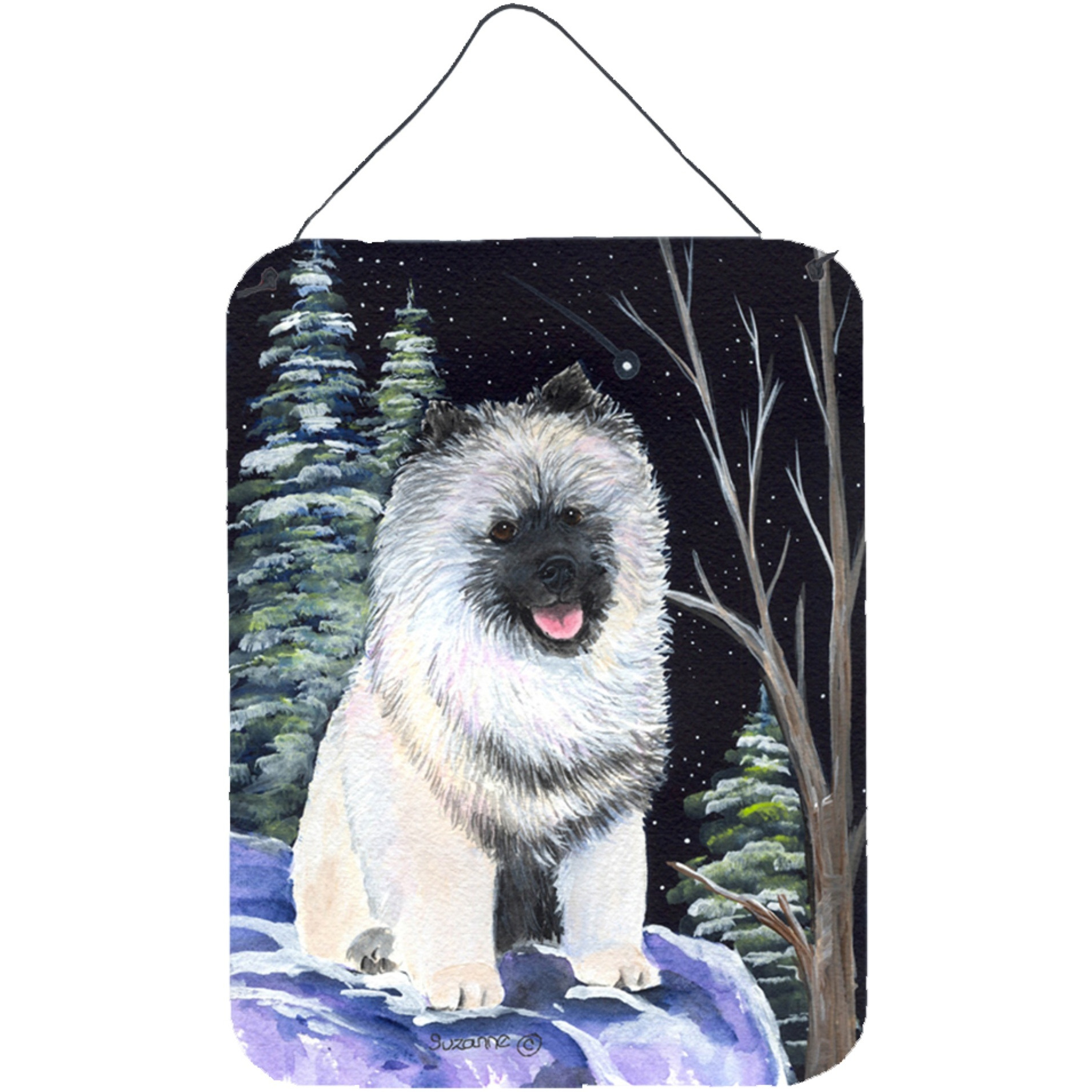 &quotCaroline's Treasures SS8404DS1216 Starry Night Keeshond Aluminium Metal Wall or Door Hanging Prints, 16"" x 12"", Multicolor"