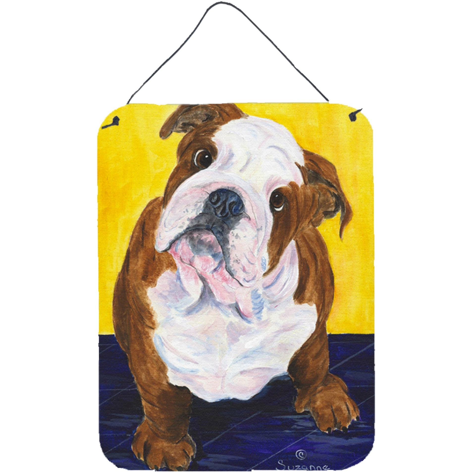&quotCaroline's Treasures SS8415DS1216 English Bulldog Aluminium Metal Wall or Door Hanging Prints, 16"" x 12"", Multicolor"