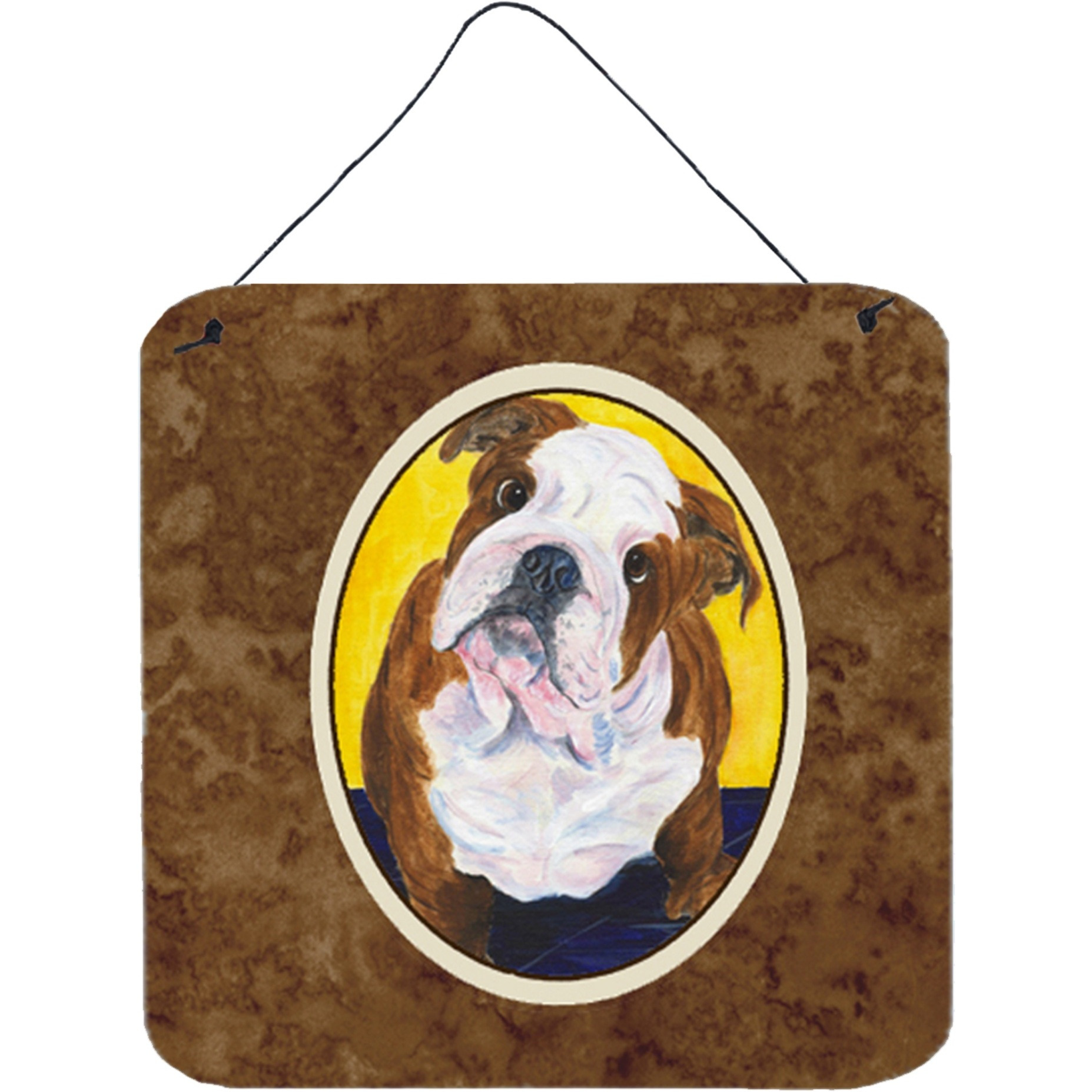 &quotCaroline's Treasures SS8415DS66 English Bulldog Aluminum Metal Wall or Door Hanging Prints, 6 x 6"", Multicolor"