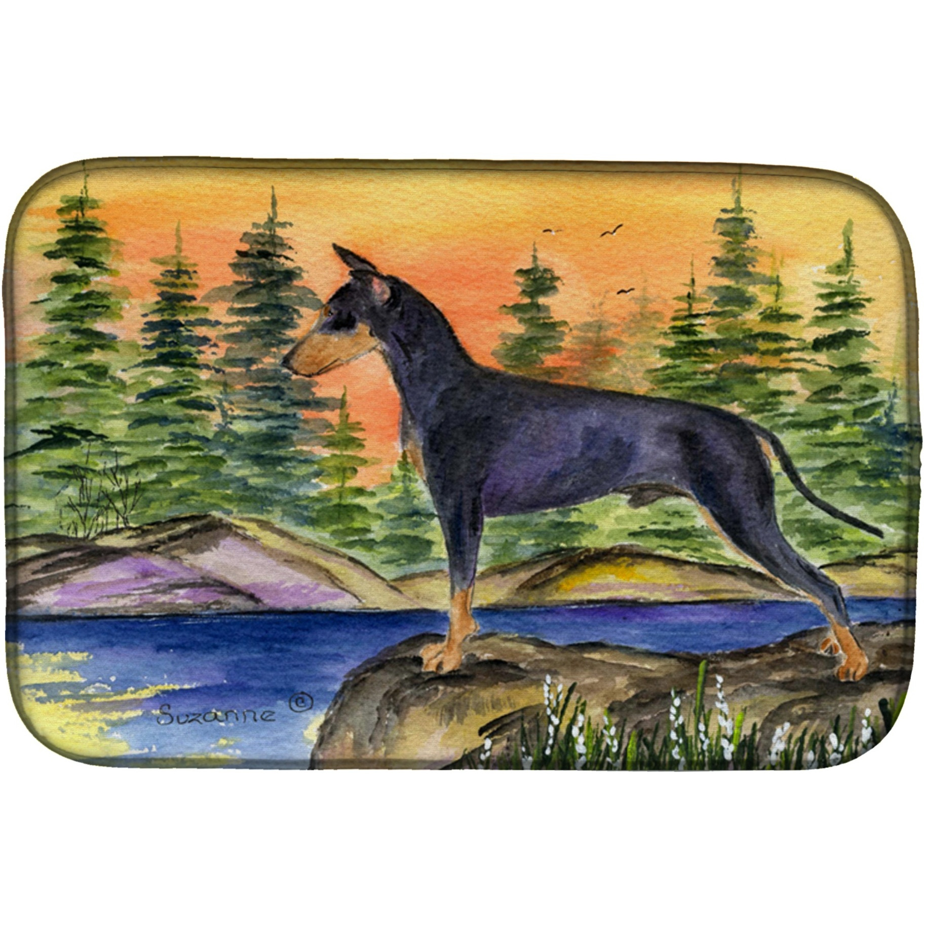 &quotCaroline's Treasures Manchester Terrier Dish Drying Mat, 14"" x 21"", Multicolor"