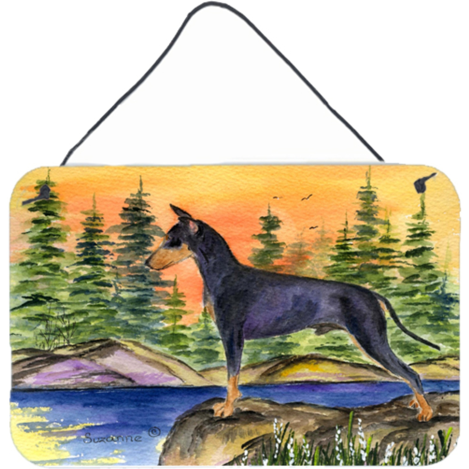 &quotCaroline's Treasures Manchester Terrier Indoor Aluminum Metal Wall or Door Hanging Prints, 8 x 12"", Multicolor"