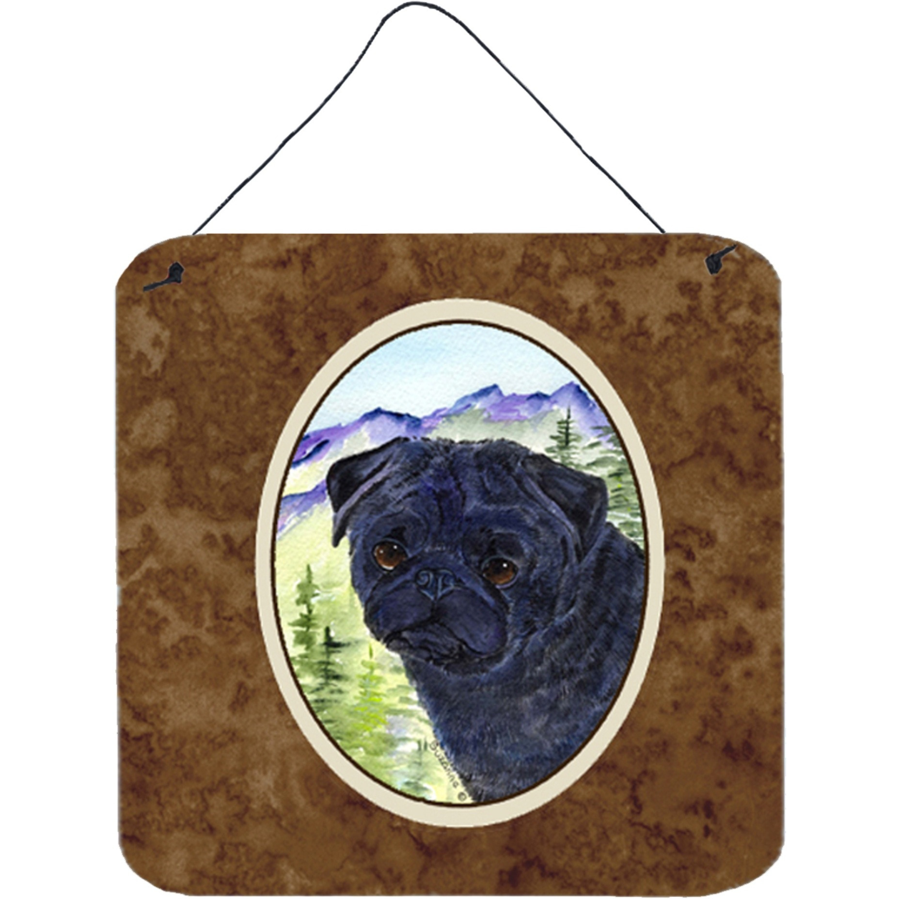 &quotCaroline's Treasures SS8420DS66 Pug Aluminum Metal Wall or Door Hanging Prints, 6 x 6"", Multicolor"