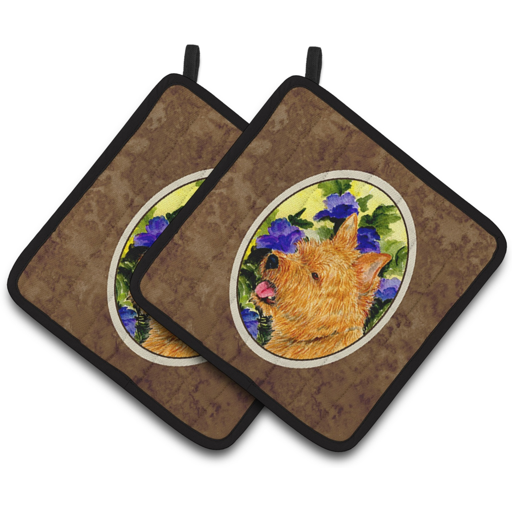 &quotCaroline's Treasures Norwich Terrier Pair of Pot Holders SS8421PTHD, 7.5HX7.5W, Multicolor"