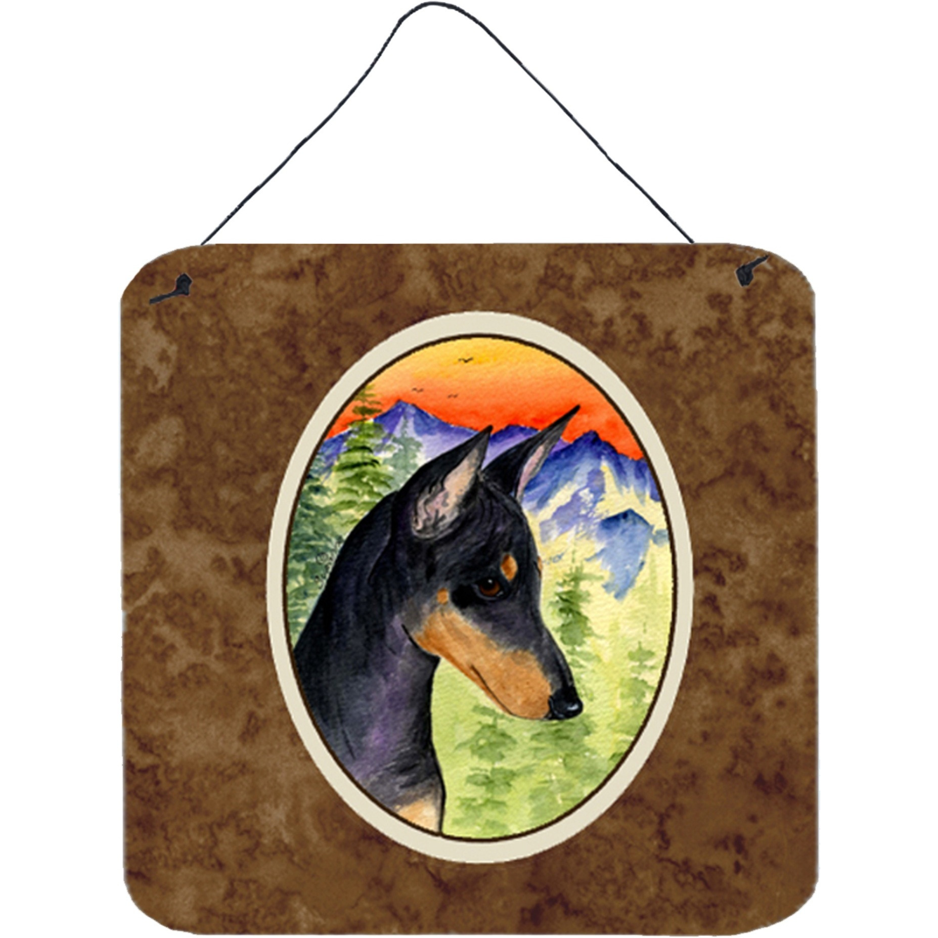 &quotCaroline's Treasures SS8425DS66 Manchester Terrier Aluminum Metal Wall or Door Hanging Prints, 6 x 6"", Multicolor"