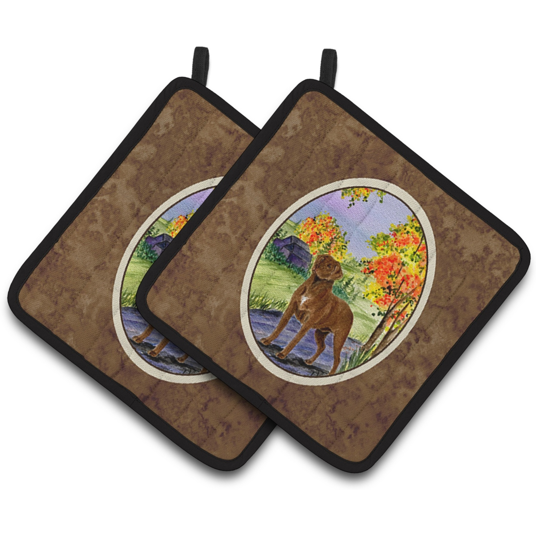 &quotCaroline's Treasures Chesapeake Bay Retriever Pair of Pot Holders SS8427PTHD, 7.5HX7.5W, Multicolor"