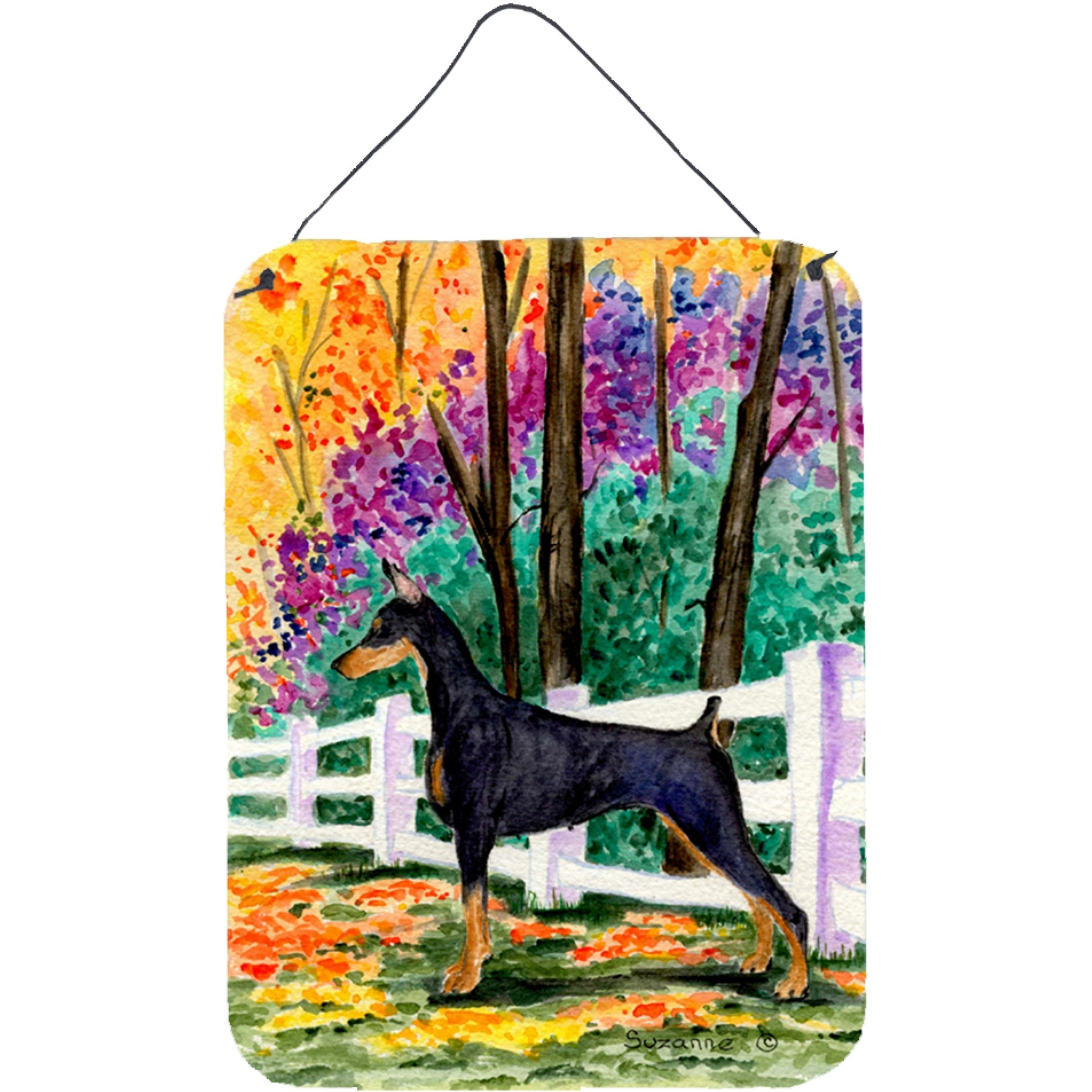 &quotCaroline's Treasures SS8428DS1216 Doberman Aluminium Metal Wall or Door Hanging Prints, 16"" x 12"", Multicolor"